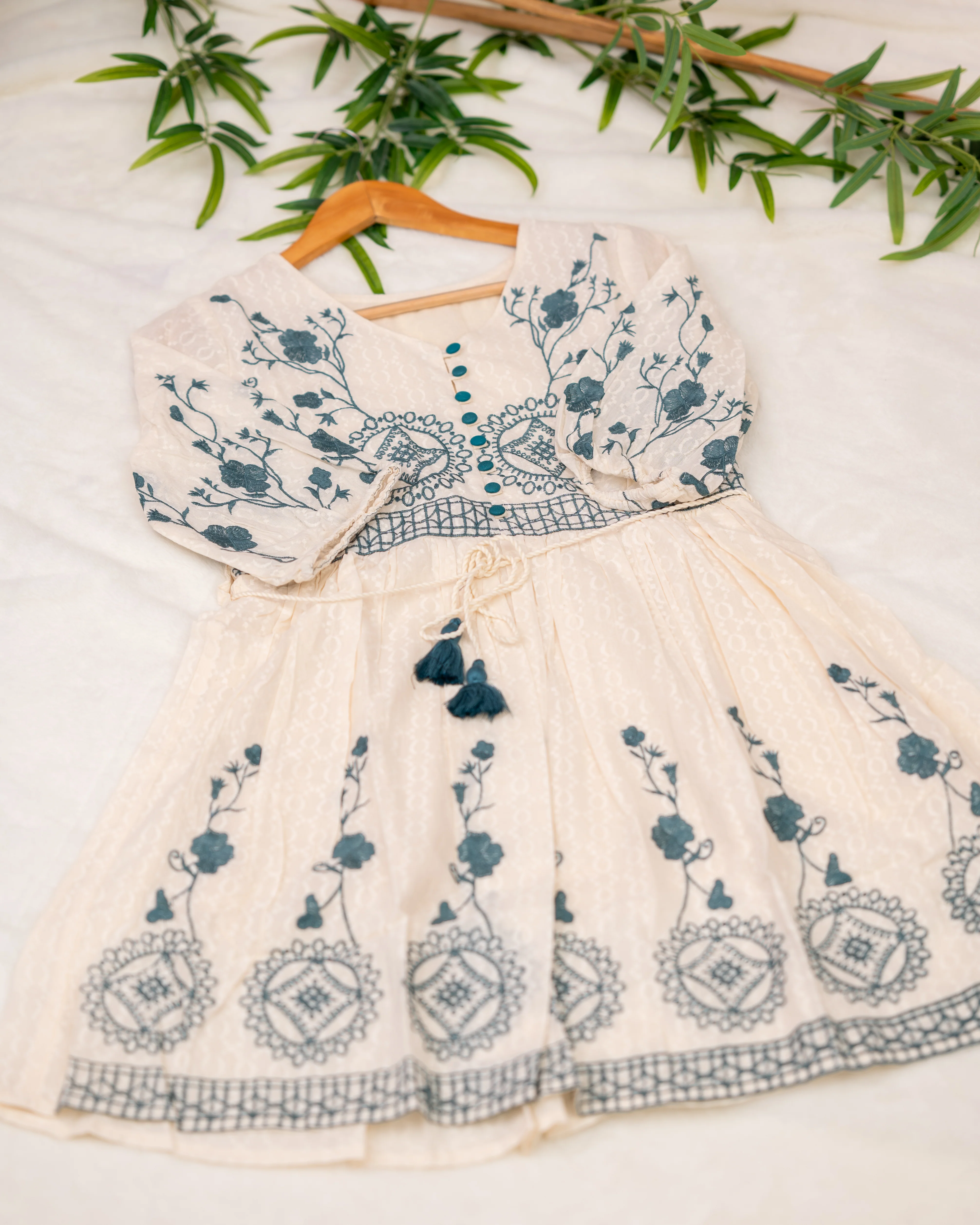 Jesica Cotton Embroidered Cotton Dress - Image 4