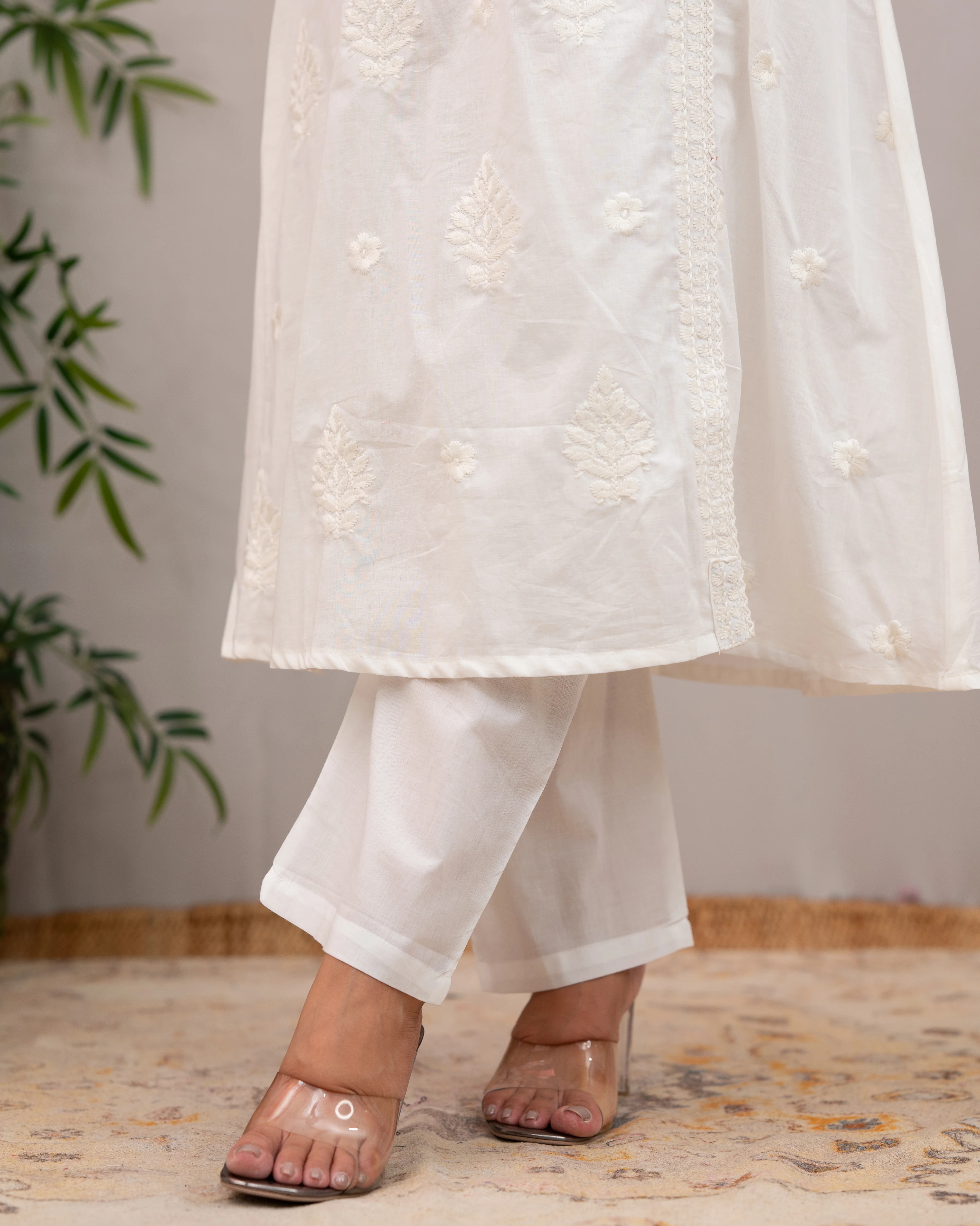 Johan Cotton Chikankari Embroidered Pant Set - Image 11