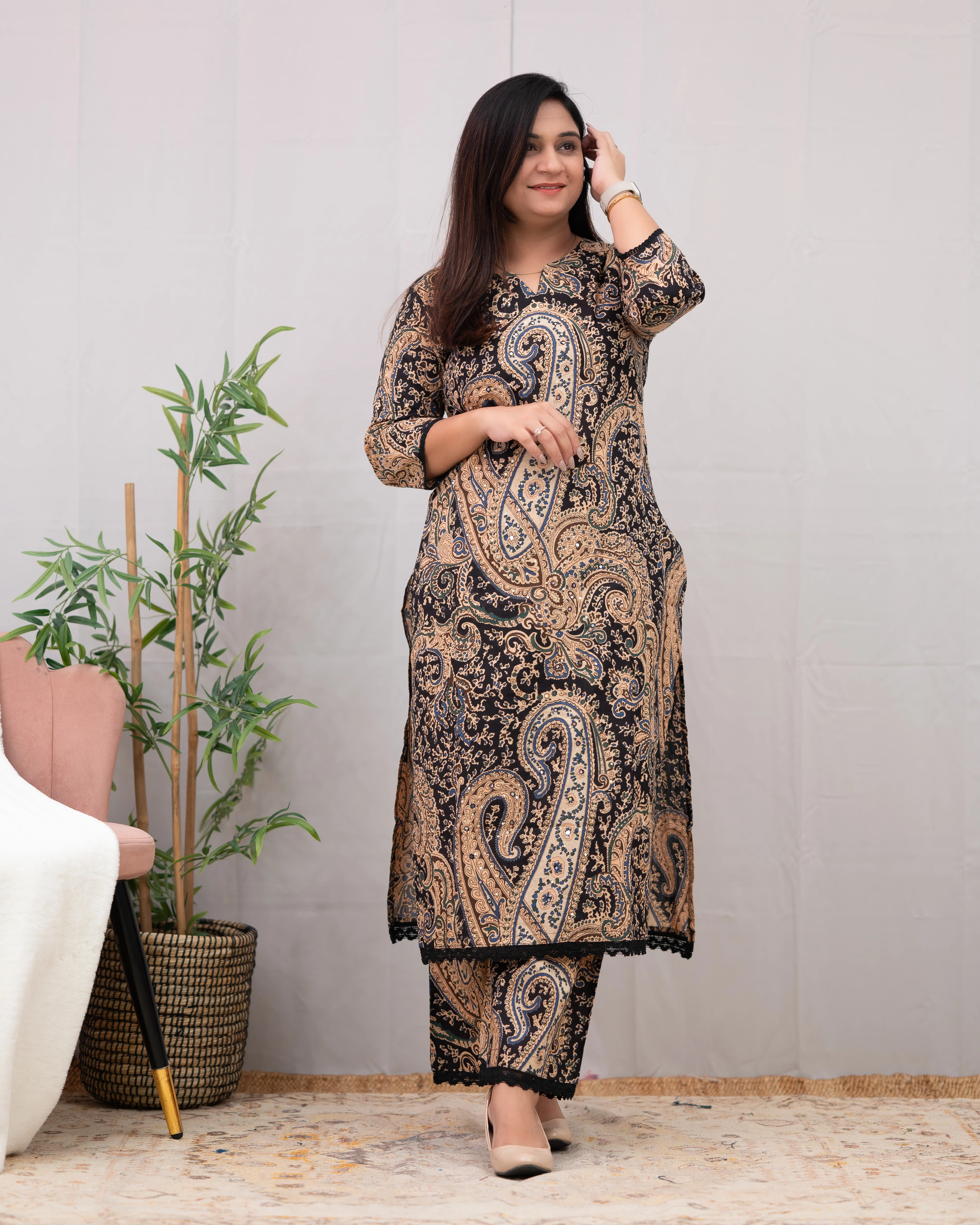 Kalamkari Embroidered Cotton Coord Set - Image 5