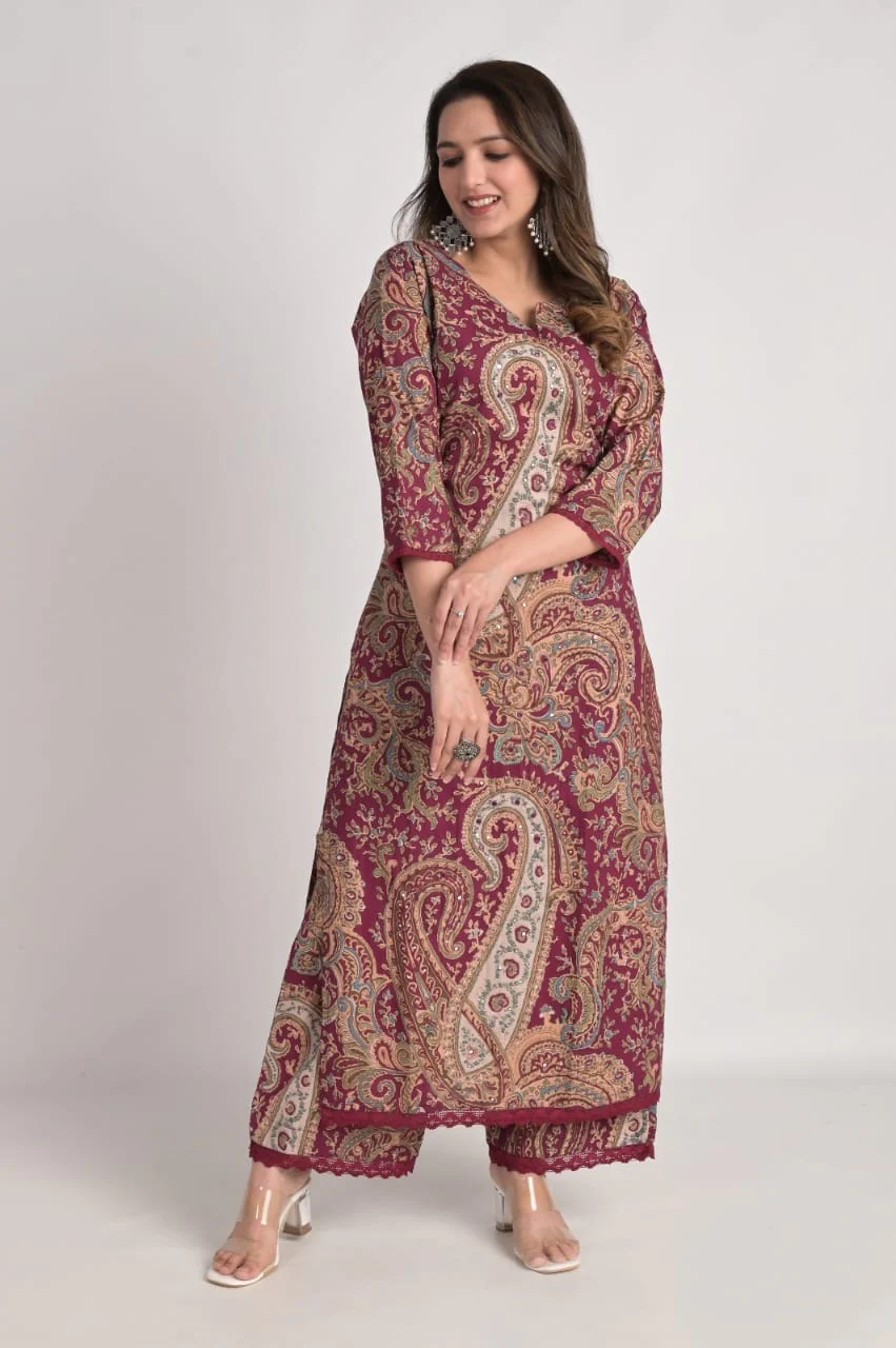 Kalamkari Embroidered Cotton Coord Set - Image 6