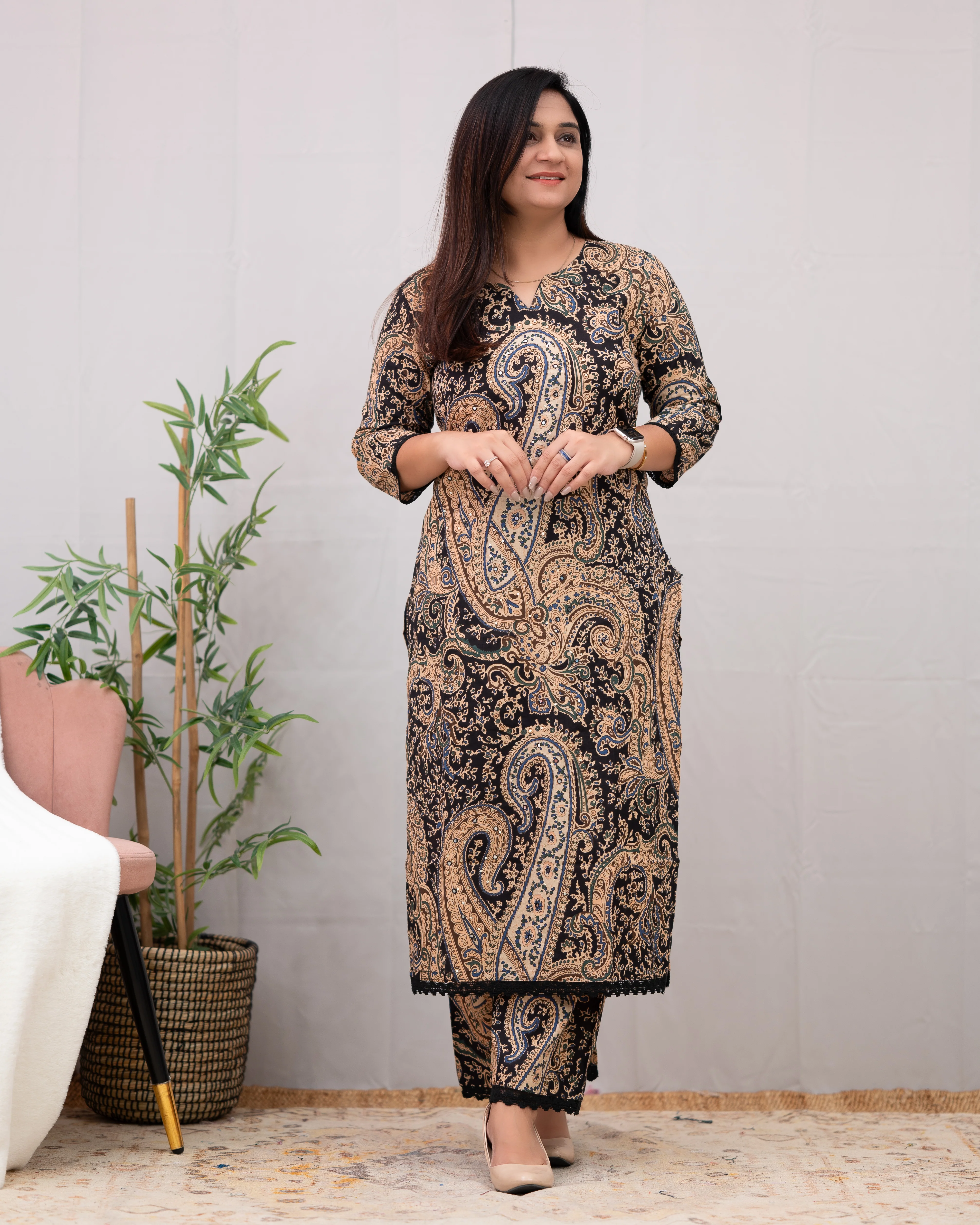 Kalamkari Embroidered Cotton Coord Set - Image 7