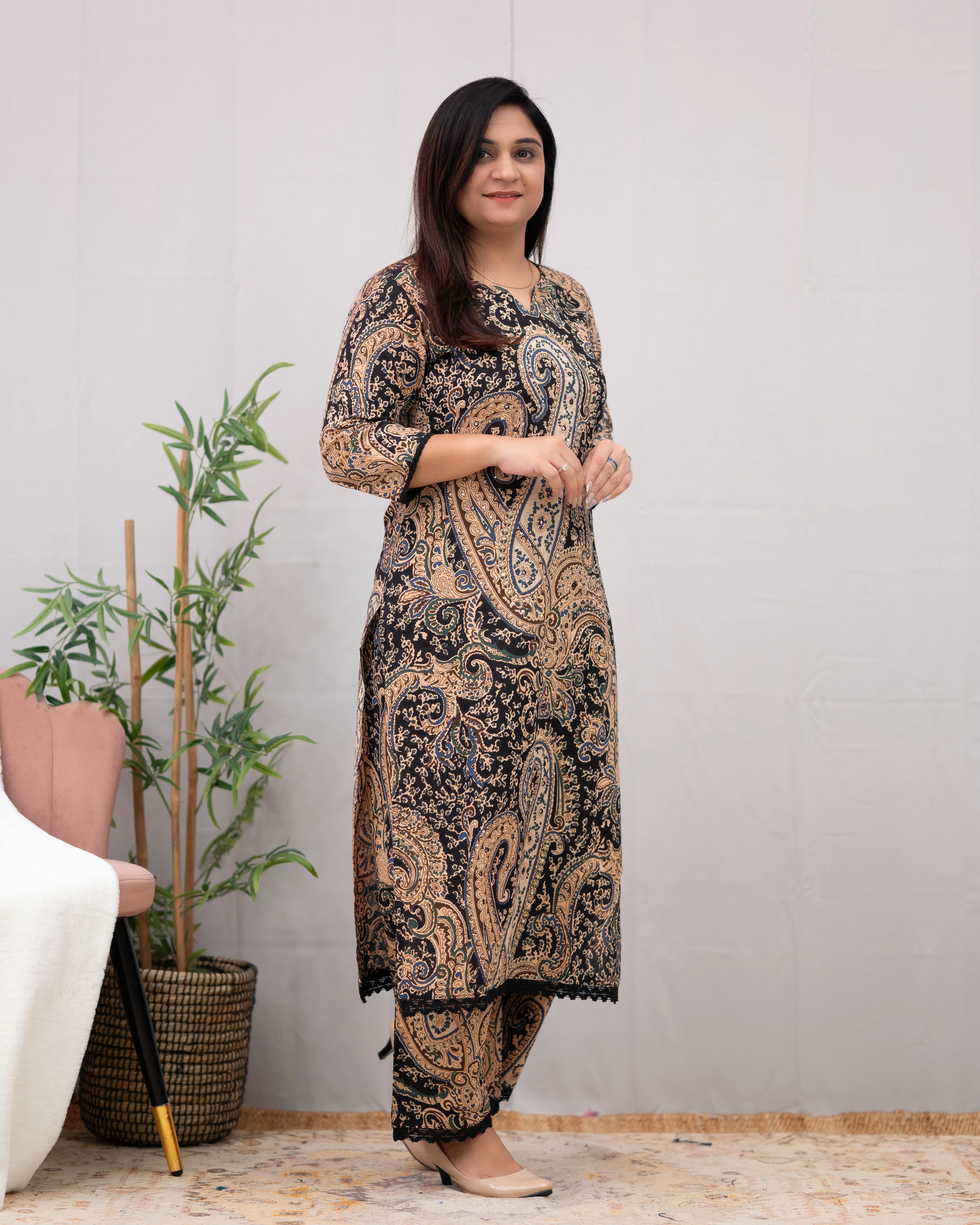 Kalamkari Embroidered Cotton Coord Set - Image 8