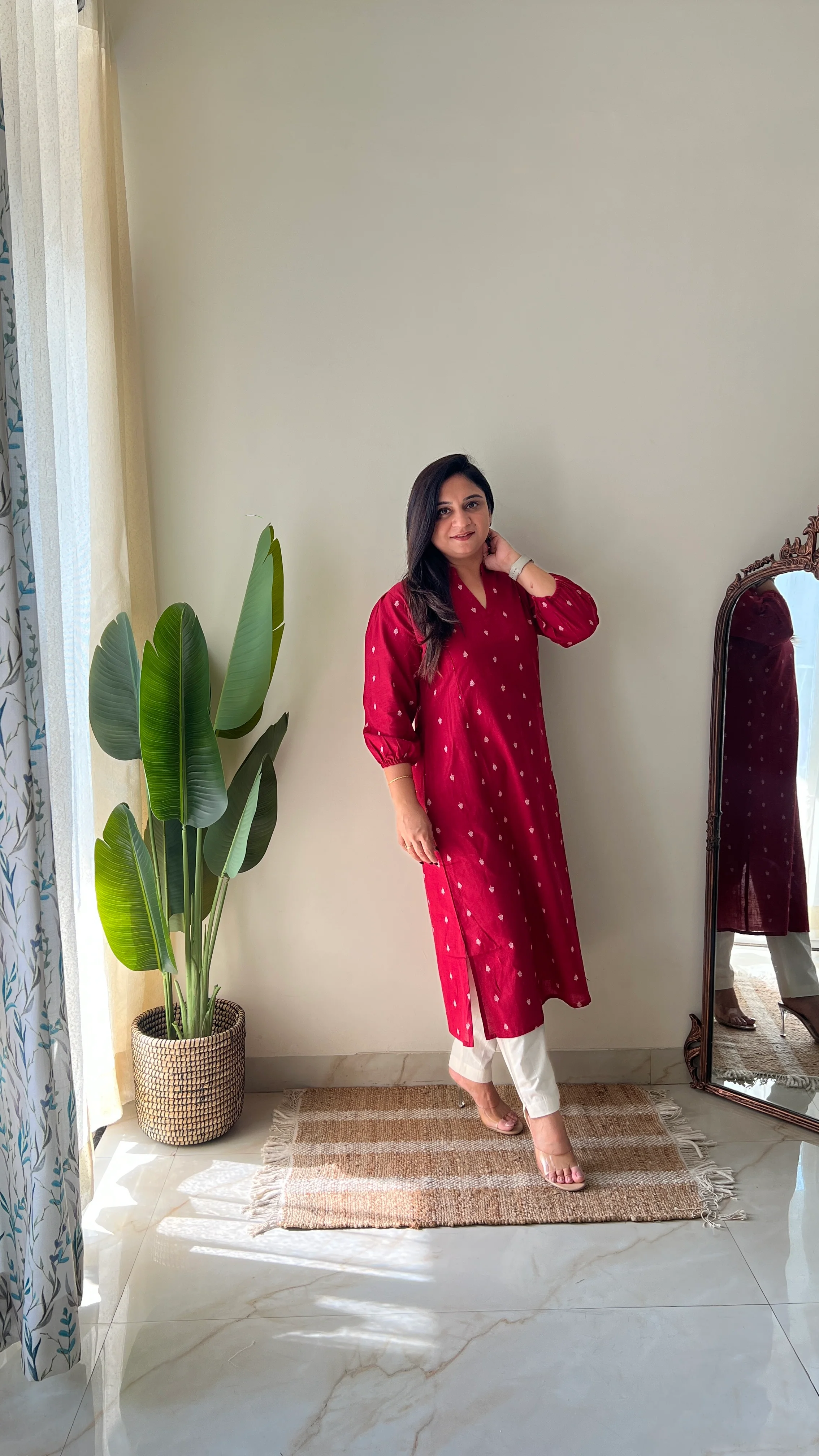 Kanya Handloom Cotton A-line kurta - Image 3