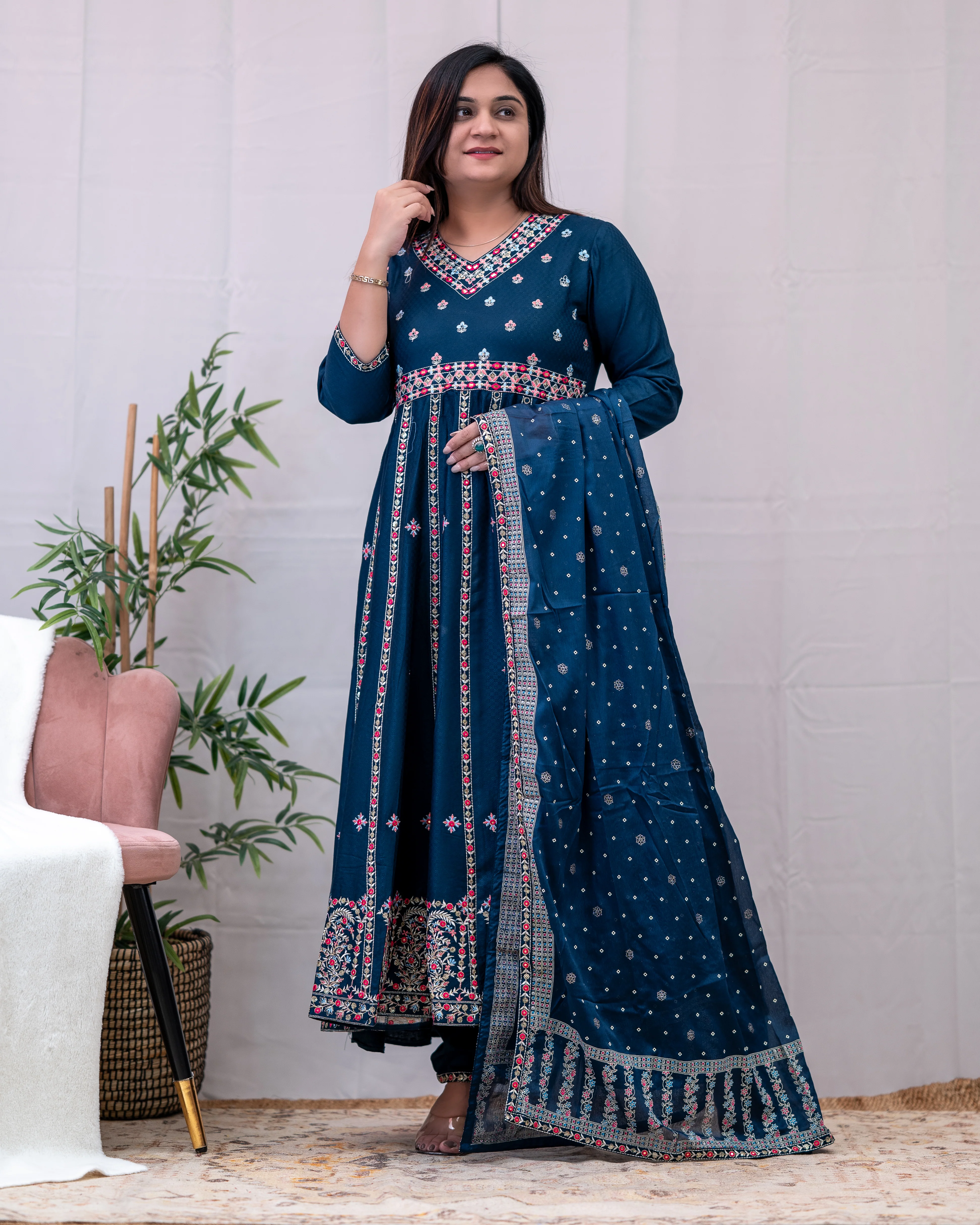 Karishma Rayon Embroidered Anarkali Set - Image 3
