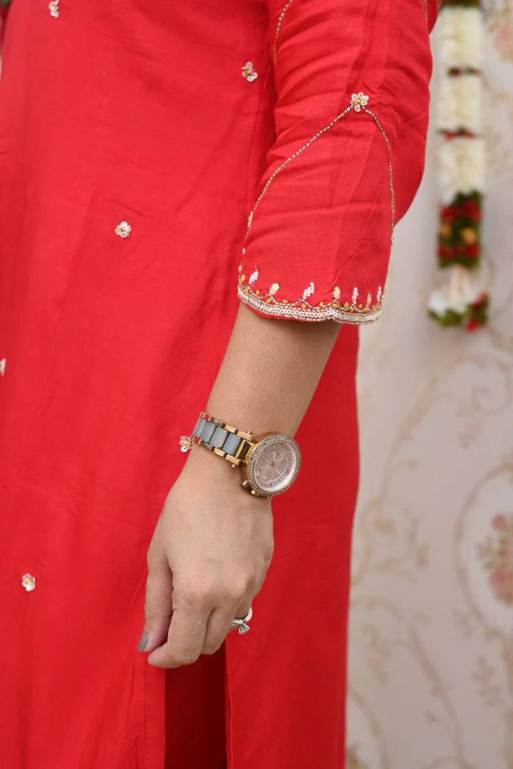 Kavya Silk Handembroidered Pant Set - Image 10