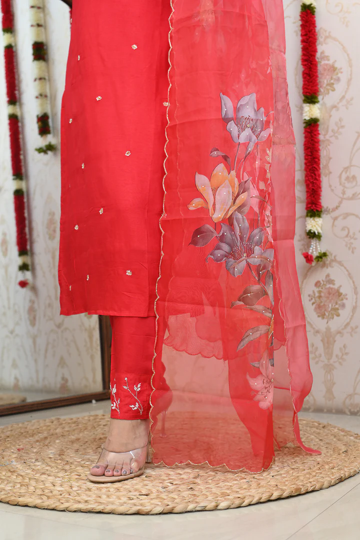 Kavya Silk Handembroidered Pant Set - Image 8