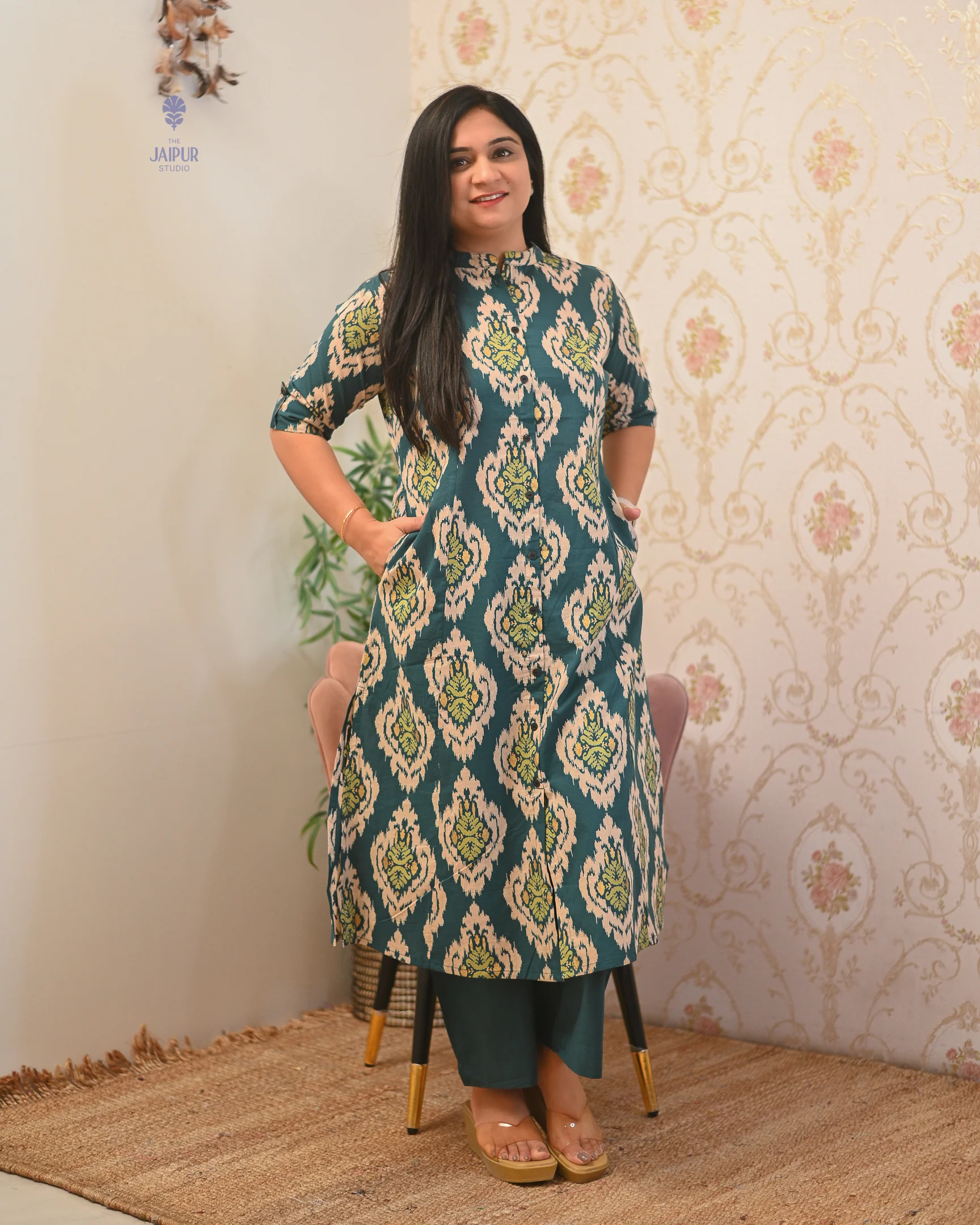 Lasya Ikkat A-line Cotton Coord set - Image 3