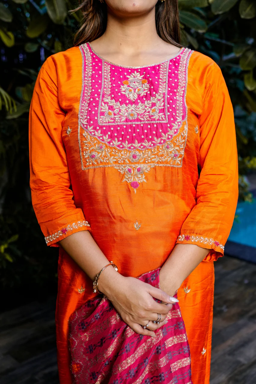 Laya Silk Festive HandEmbroidered Pant Set - Image 4