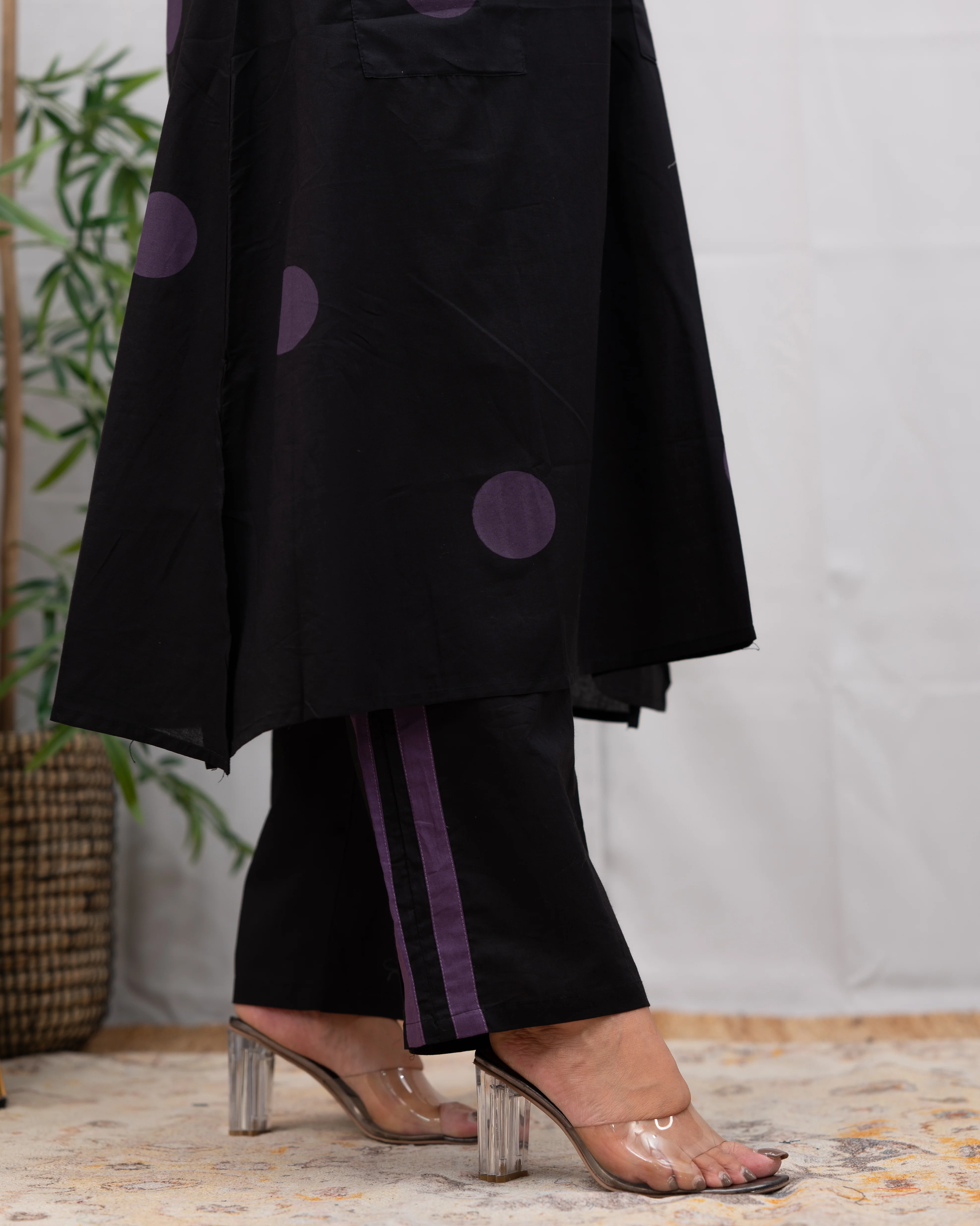 Leena Polka Print Cotton A-line Coord Set - Image 6