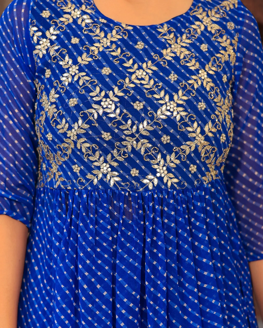 Leheriya Print Georgette Nyra Afgani Set - Image 10