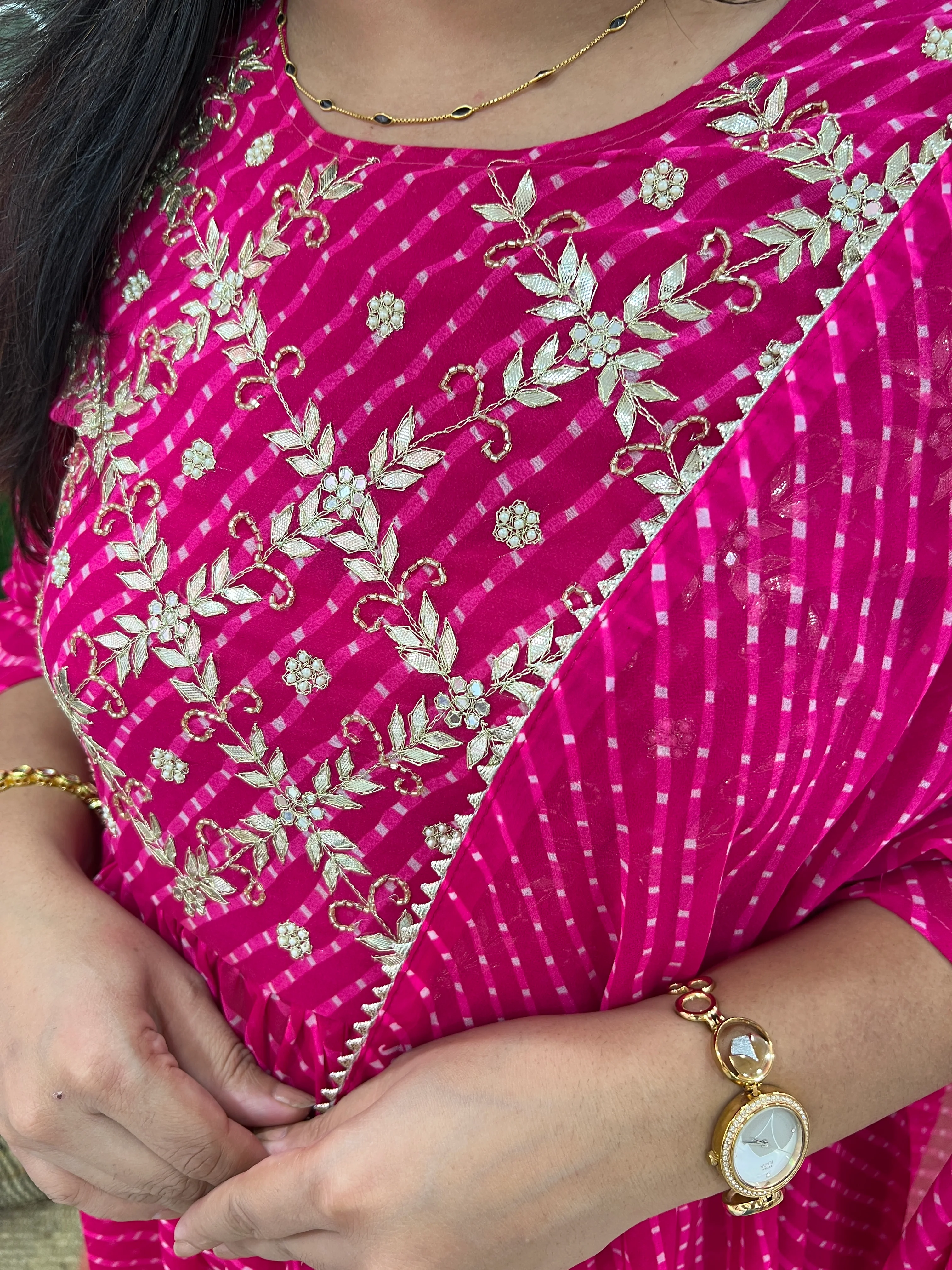Leheriya Print Georgette Nyra Afgani Set - Image 3