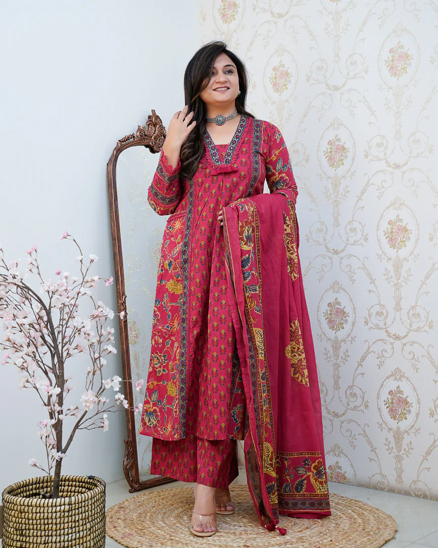 Libha Cotton Embroidered A-line Divider set - Image 11