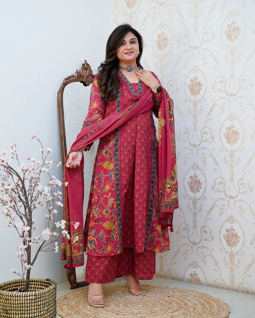 Libha Cotton Embroidered A-line Divider set - Image 13