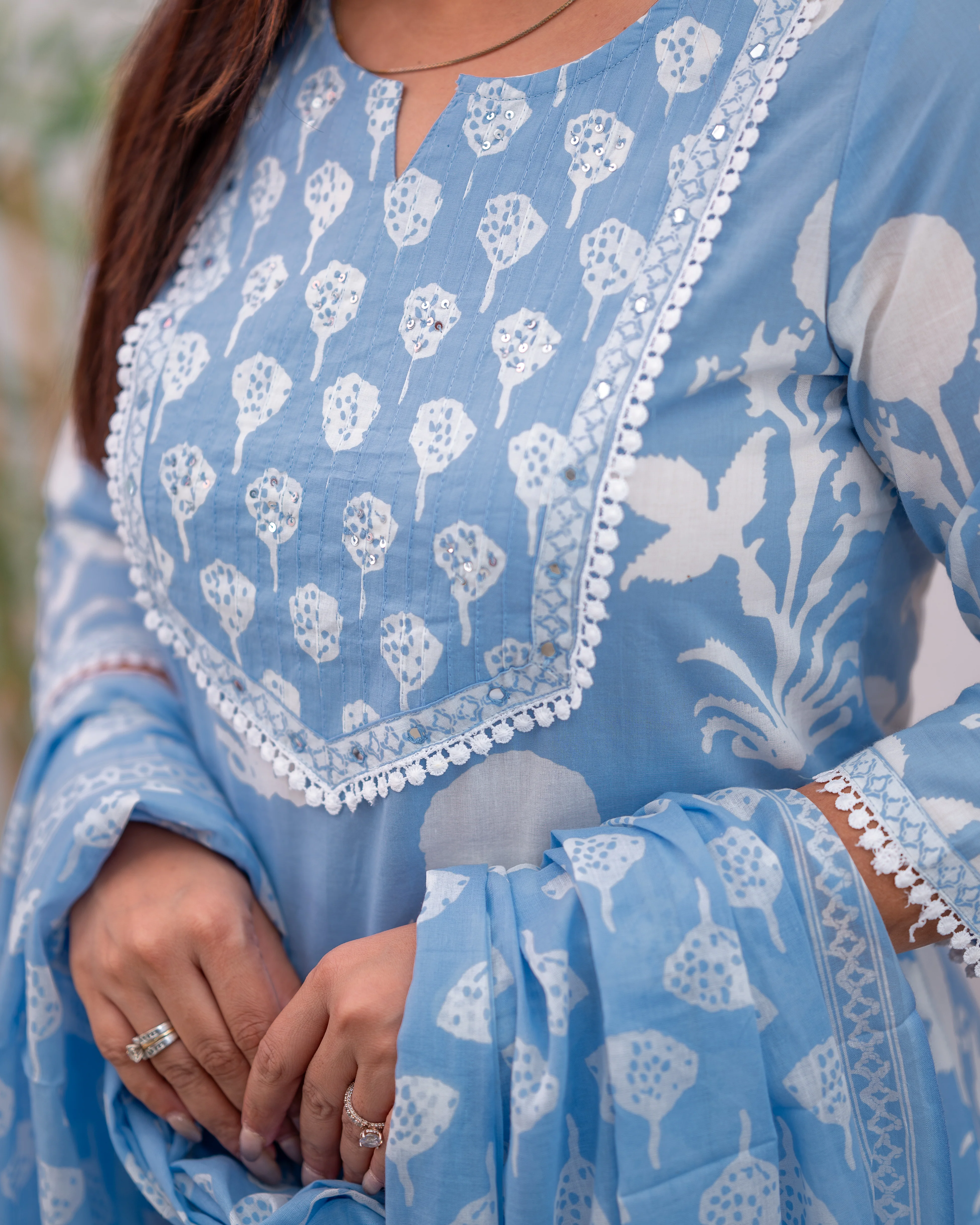 Lisha cotton handblock print Pant Set - Image 10