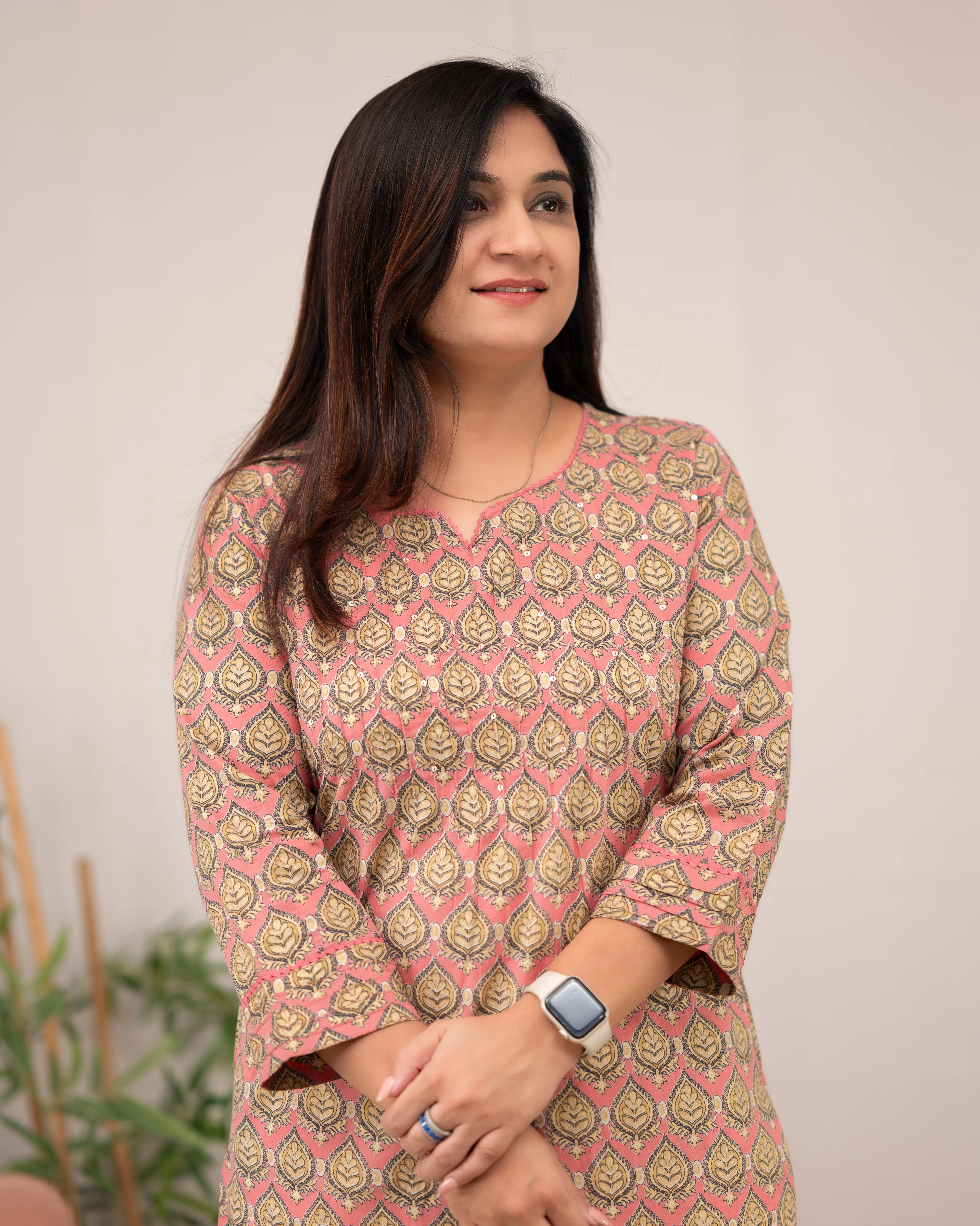 Lisha Floral Cotton Casual Kurta - Image 10