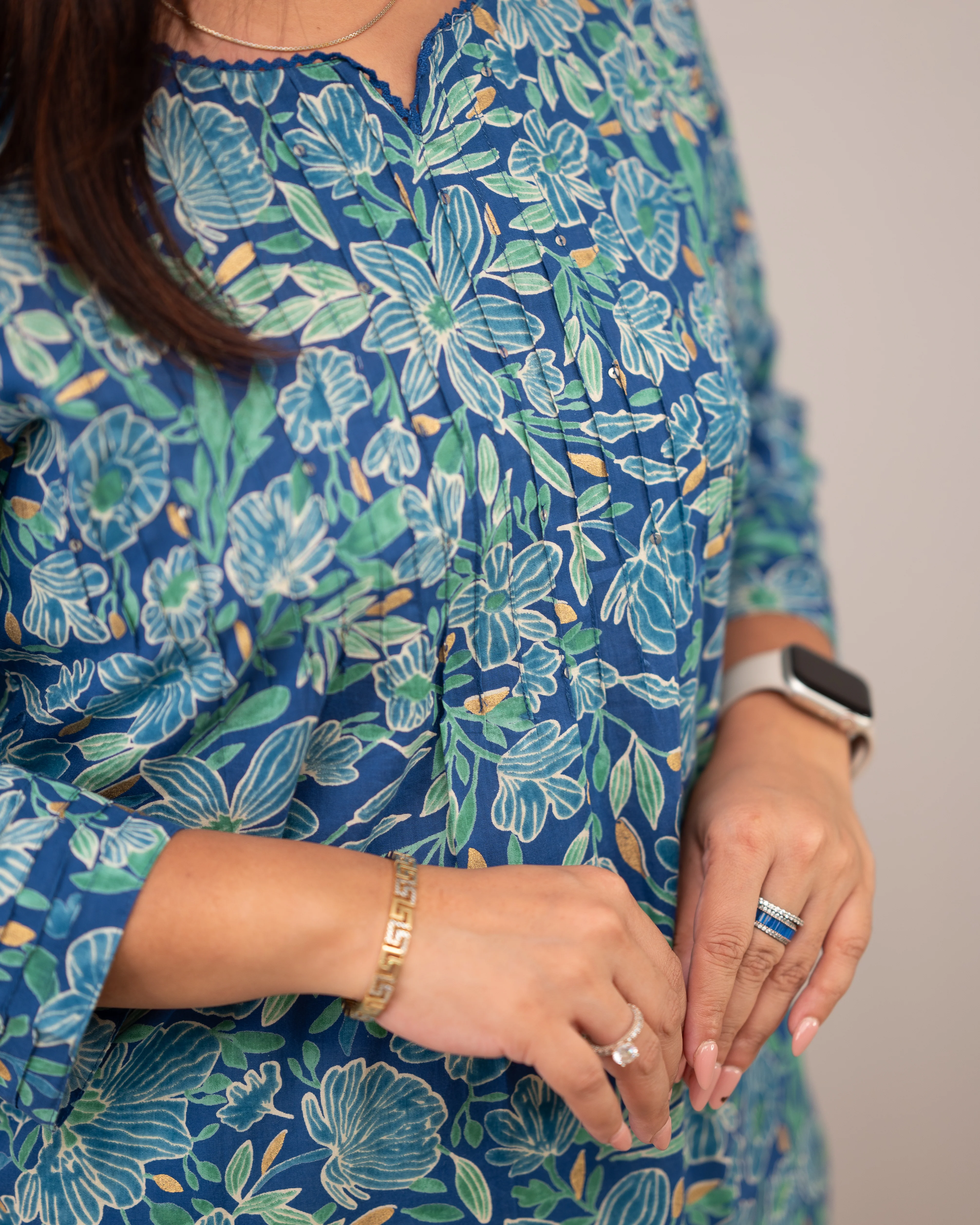 Lisha Floral Cotton Casual Kurta - Image 11