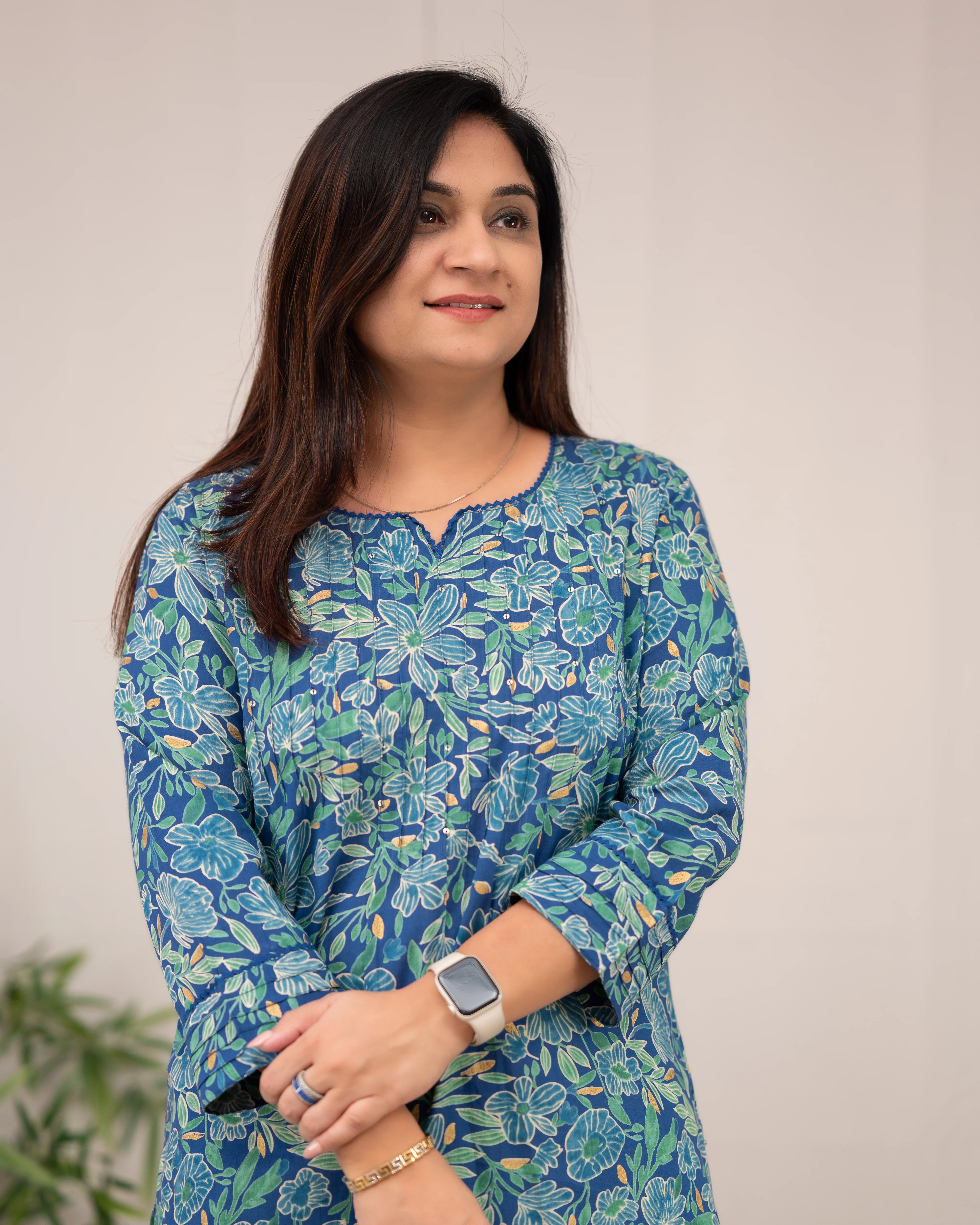Lisha Floral Cotton Casual Kurta - Image 6