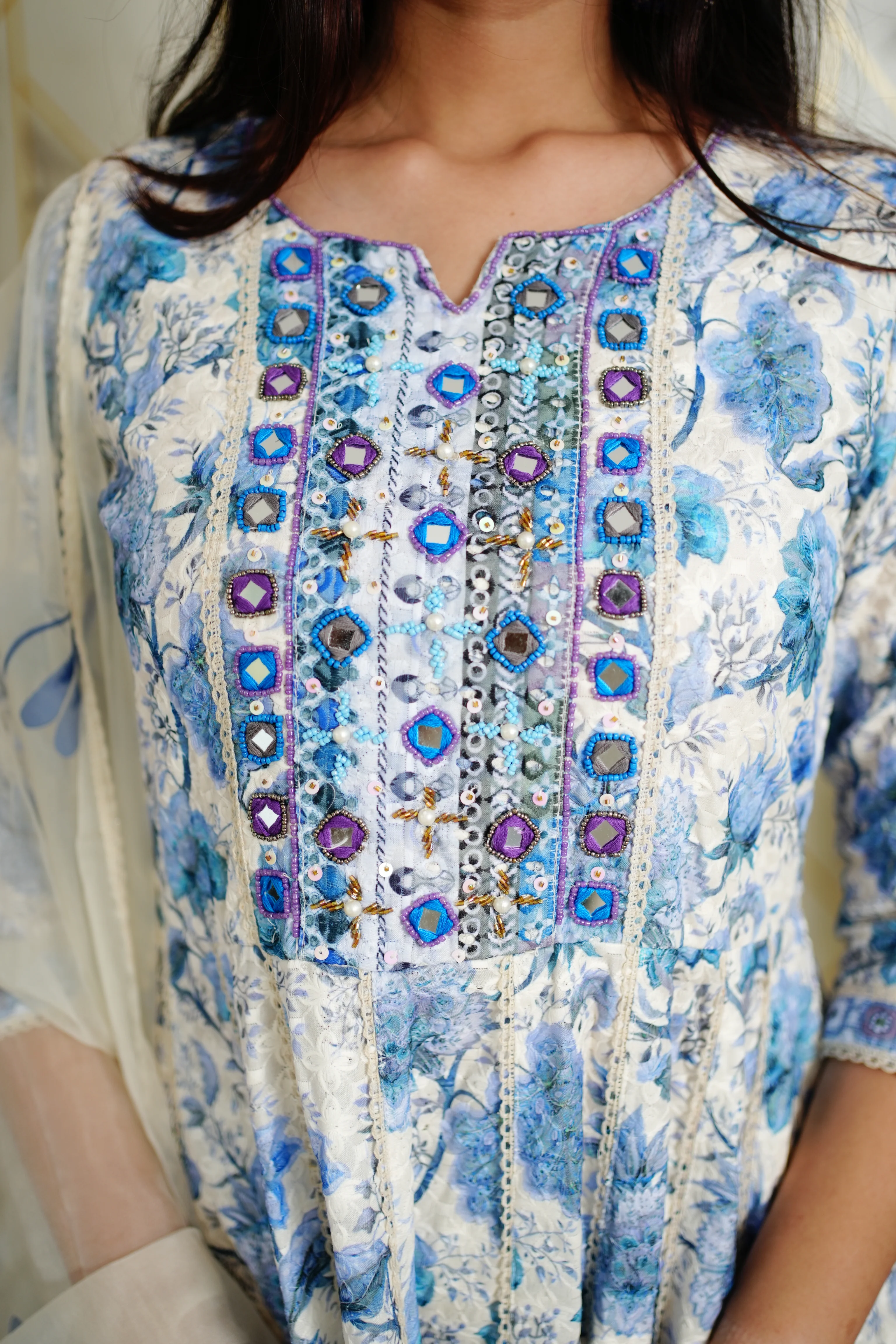 Mahak Cotton Sciffili Embroidered Anarkali Set - Image 9