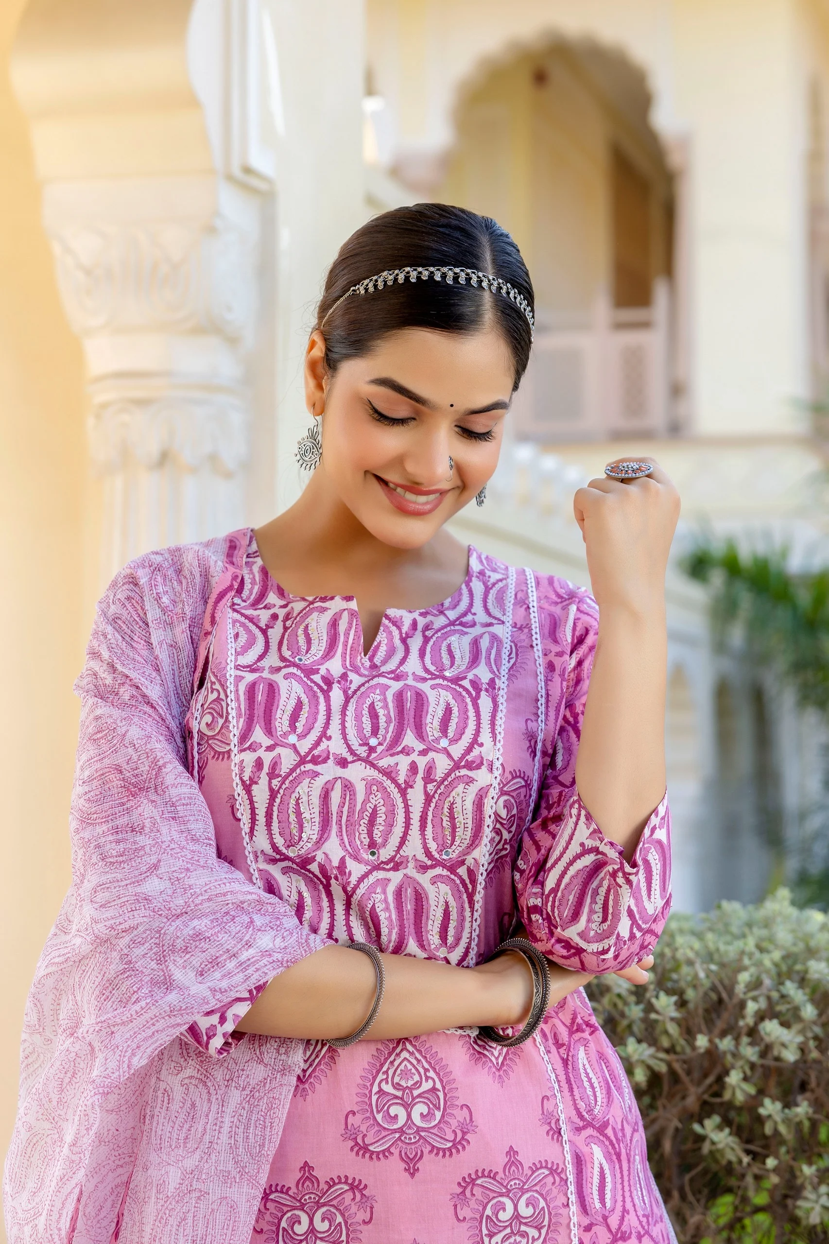 Mashia Cotton Pakistani Suit with Lace Detailing - Image 10