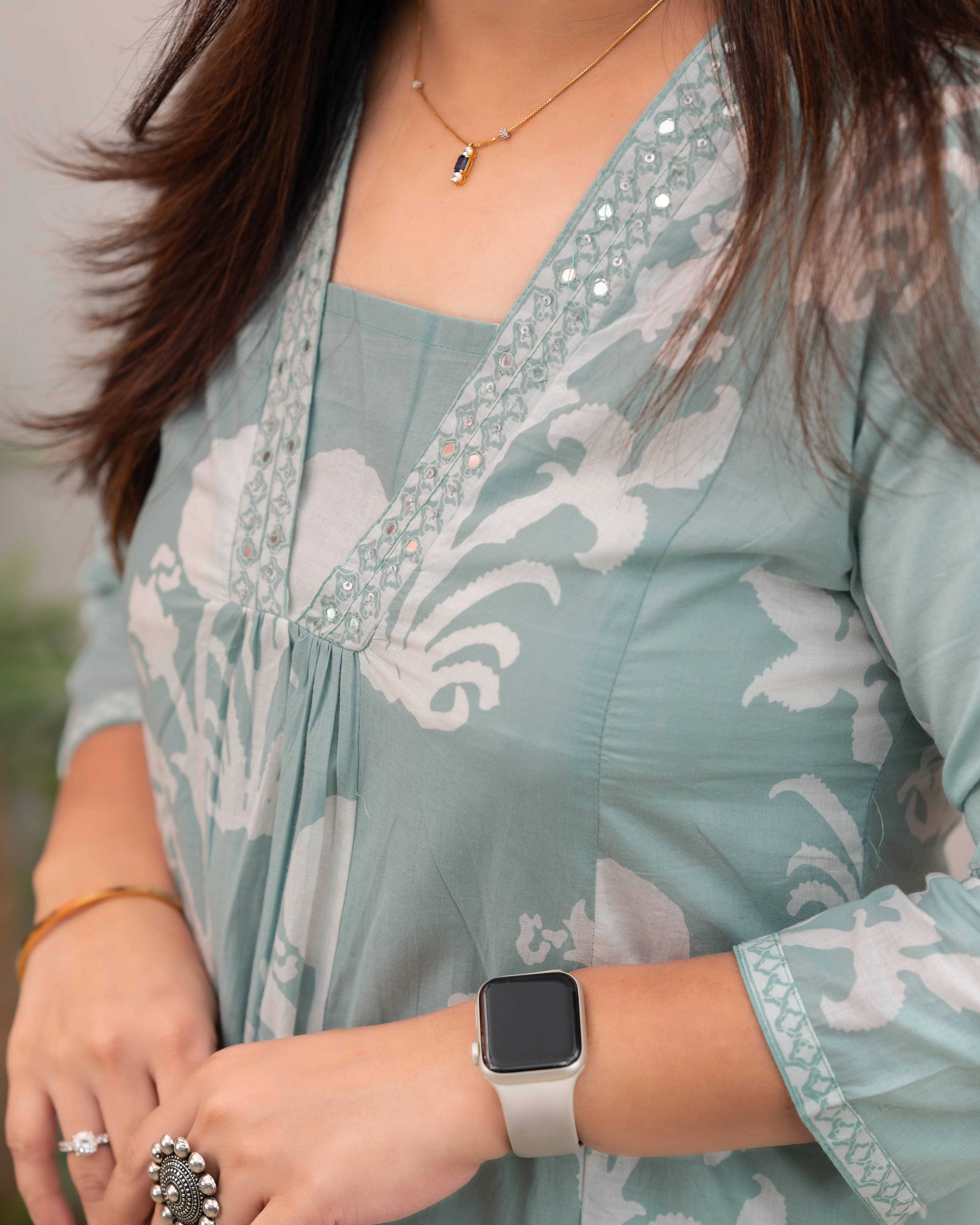 Meera Mugal Print A-line Divider Set with Pocket - Image 10