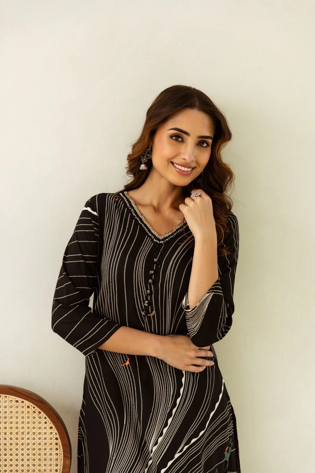 Meerza Black Rayon Hand Embroidered Plazo Set - Image 4