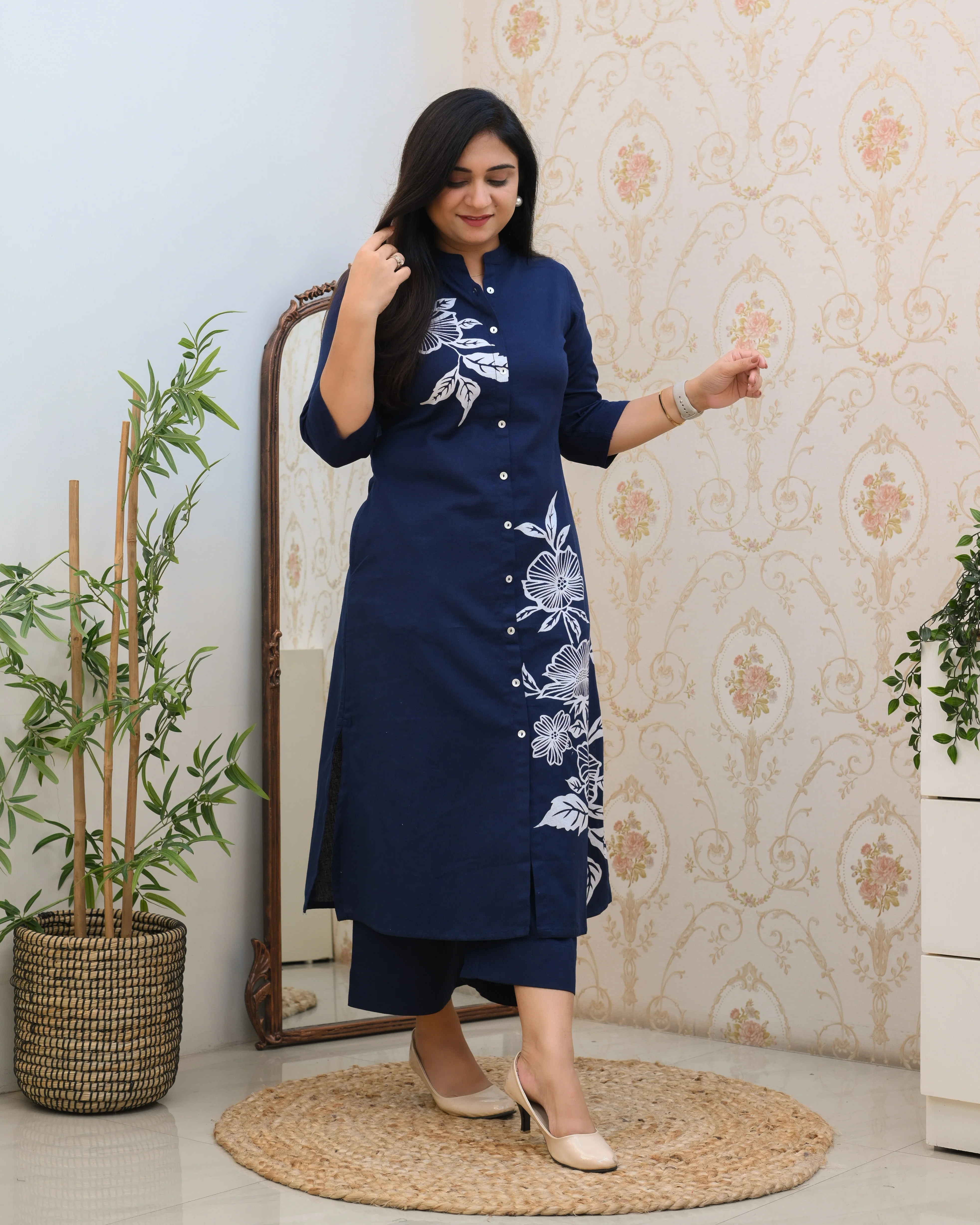 Mehreen Cotton A-line Plazo Set - Image 14