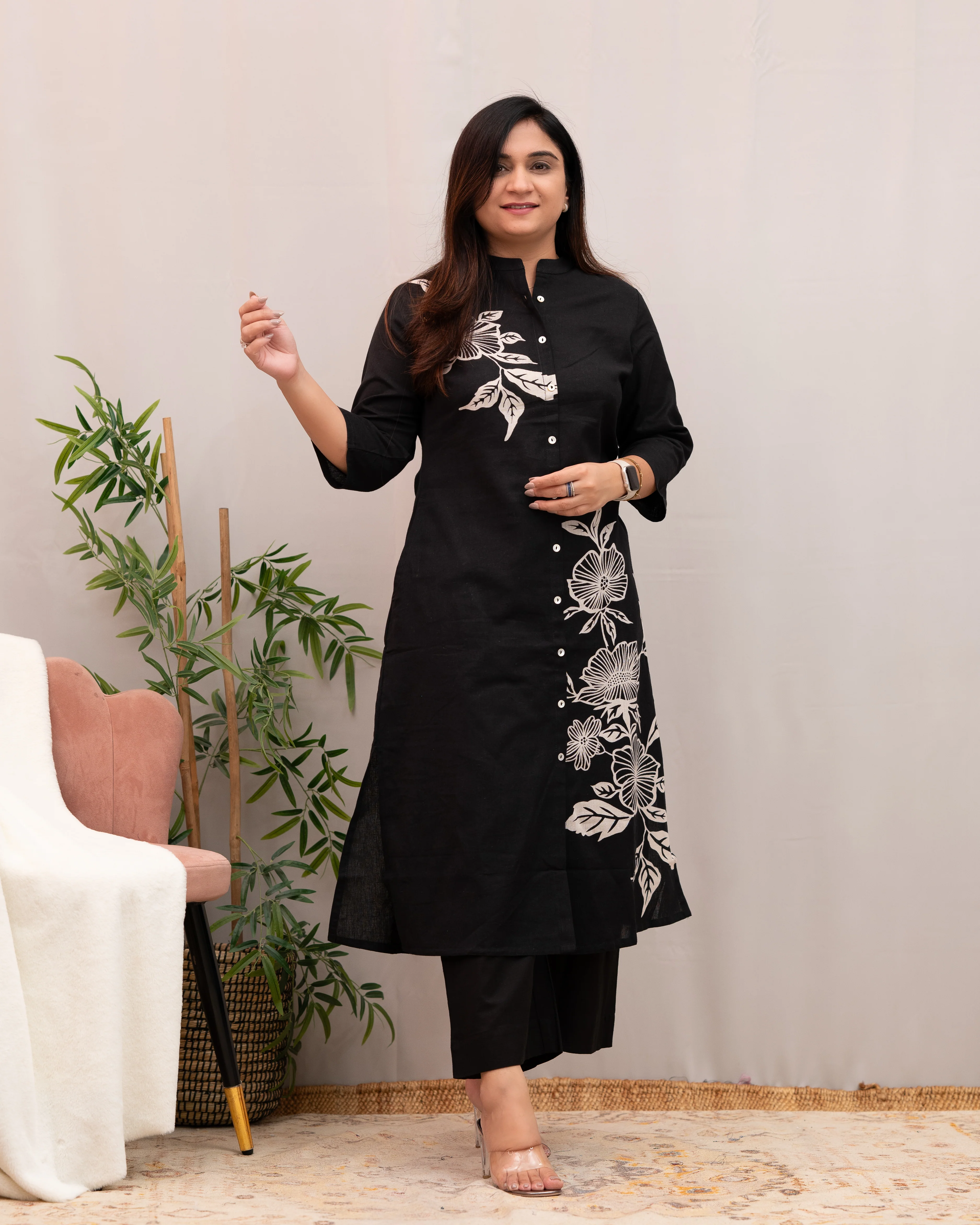 Mehreen Cotton A-line Plazo Set - Image 17