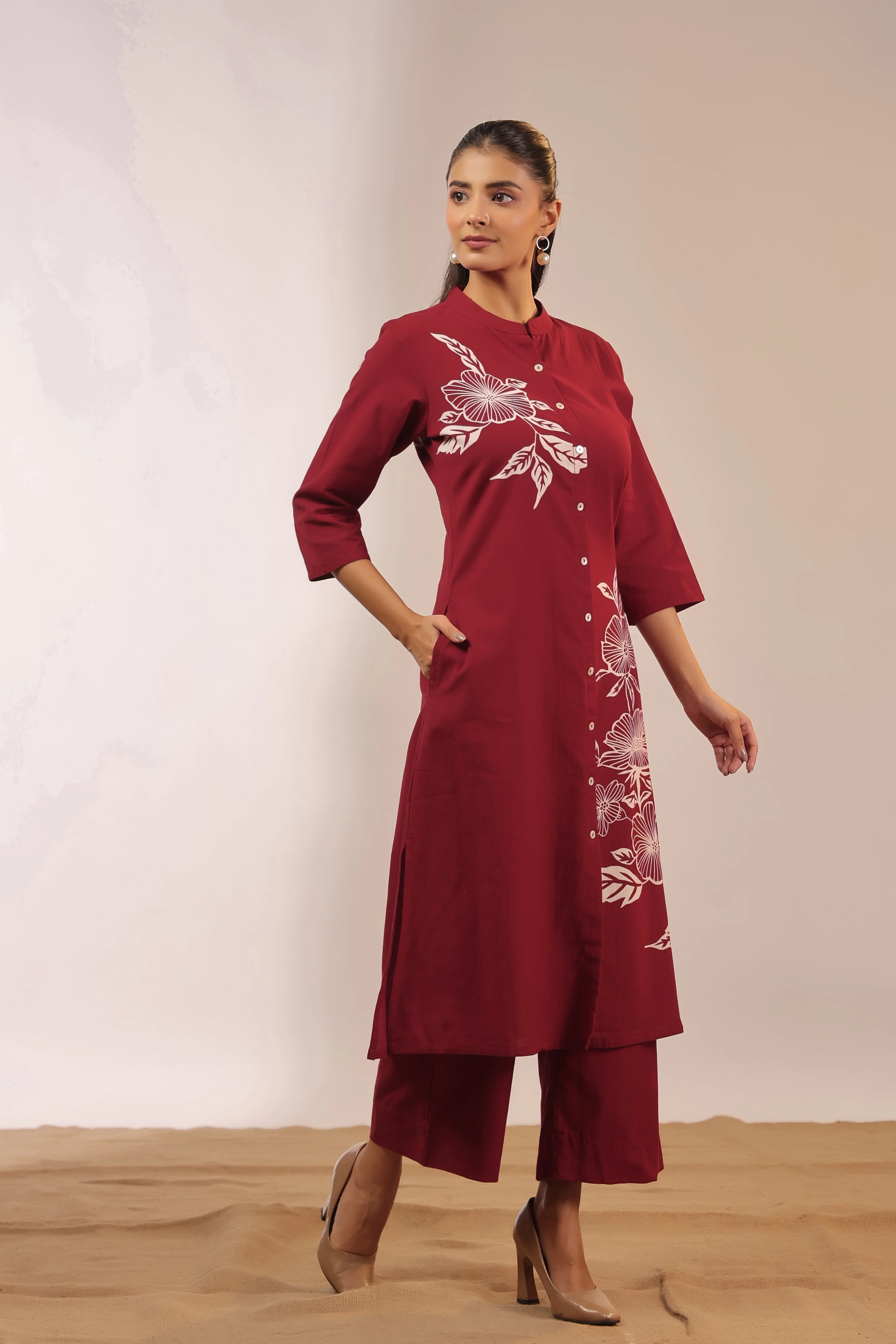 Mehreen Cotton A-line Plazo Set - Image 3