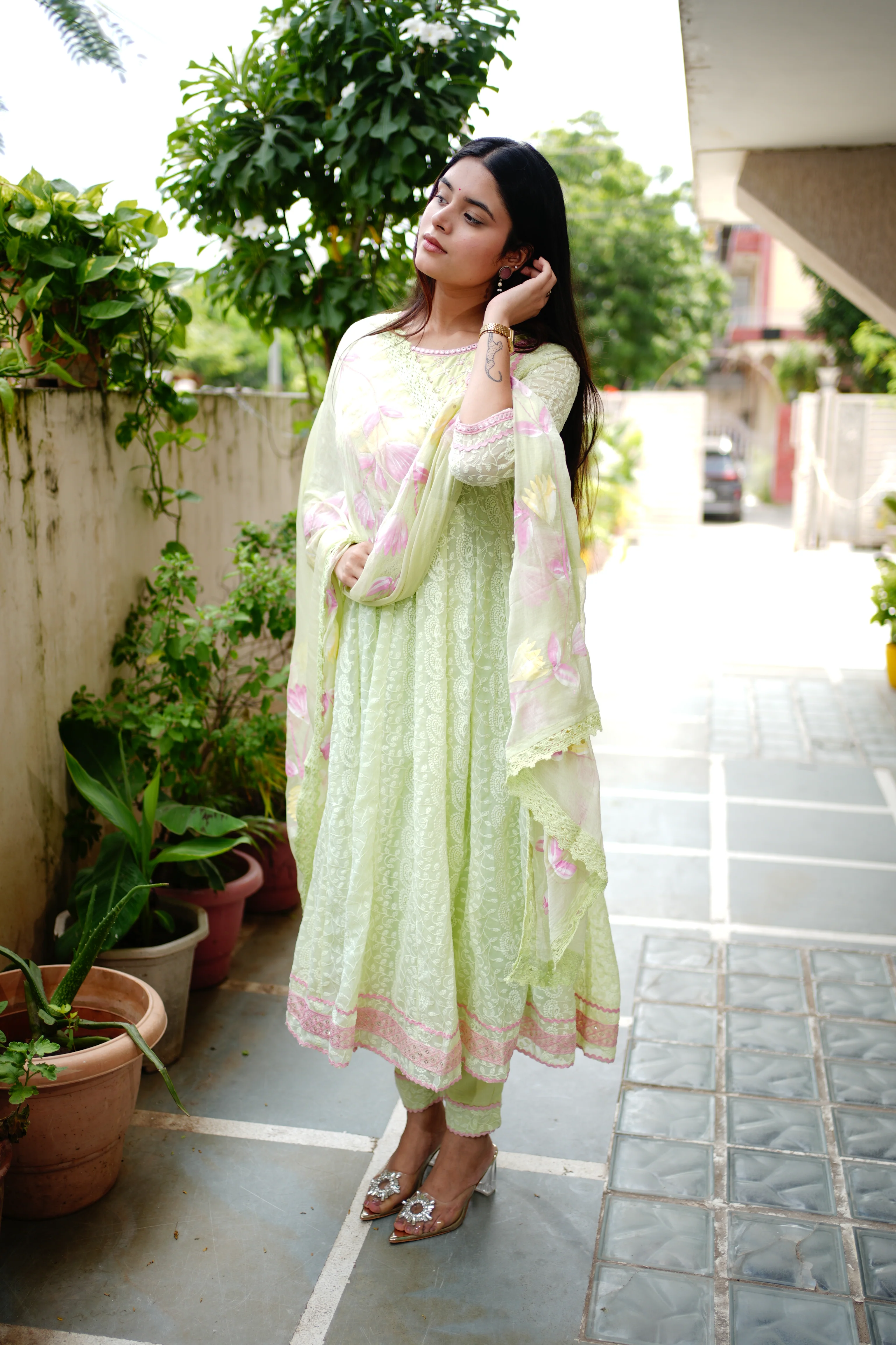 Mia Georgette HandEmbroidered Anarkali Set - Image 3
