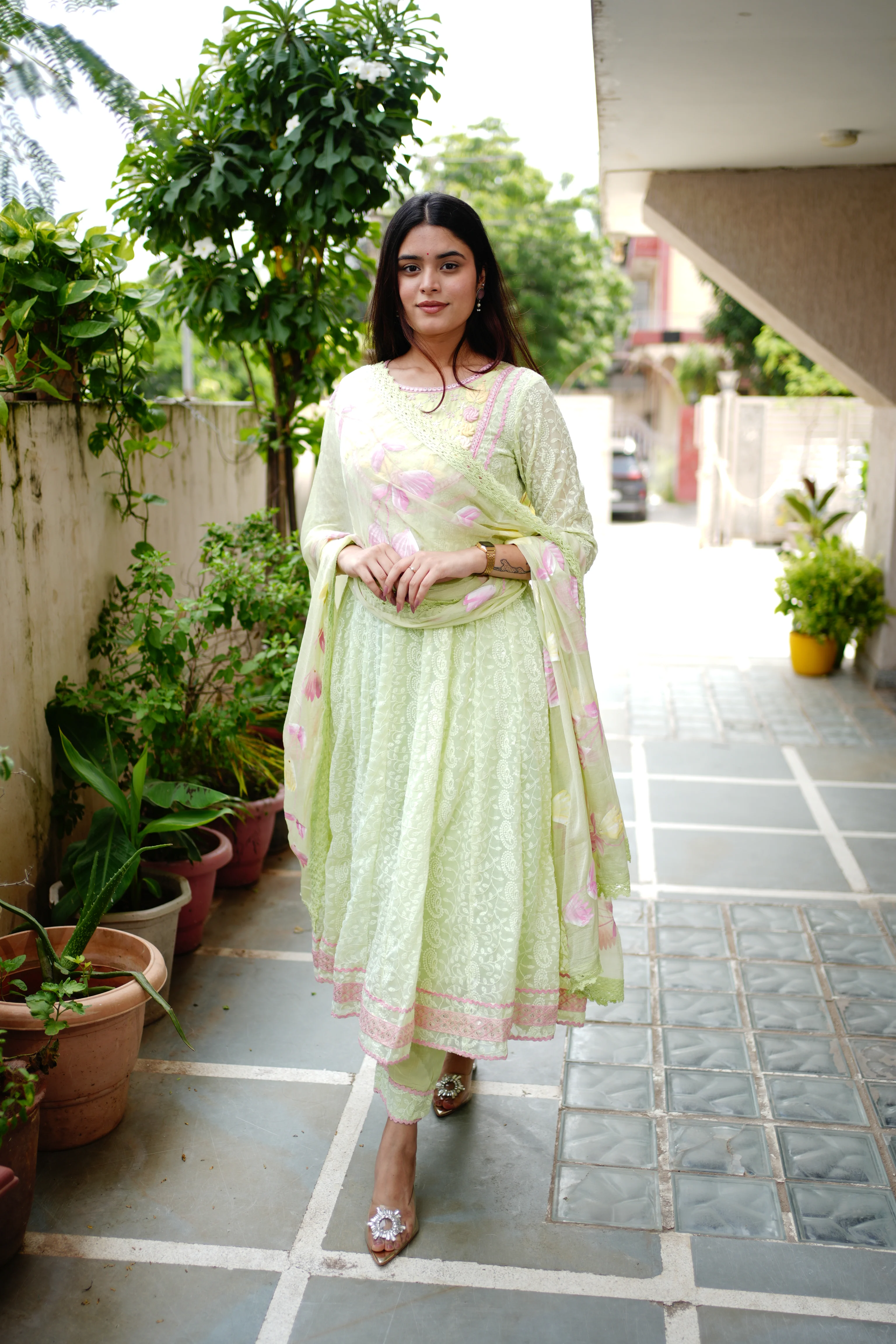 Mia Georgette HandEmbroidered Anarkali Set - Image 7