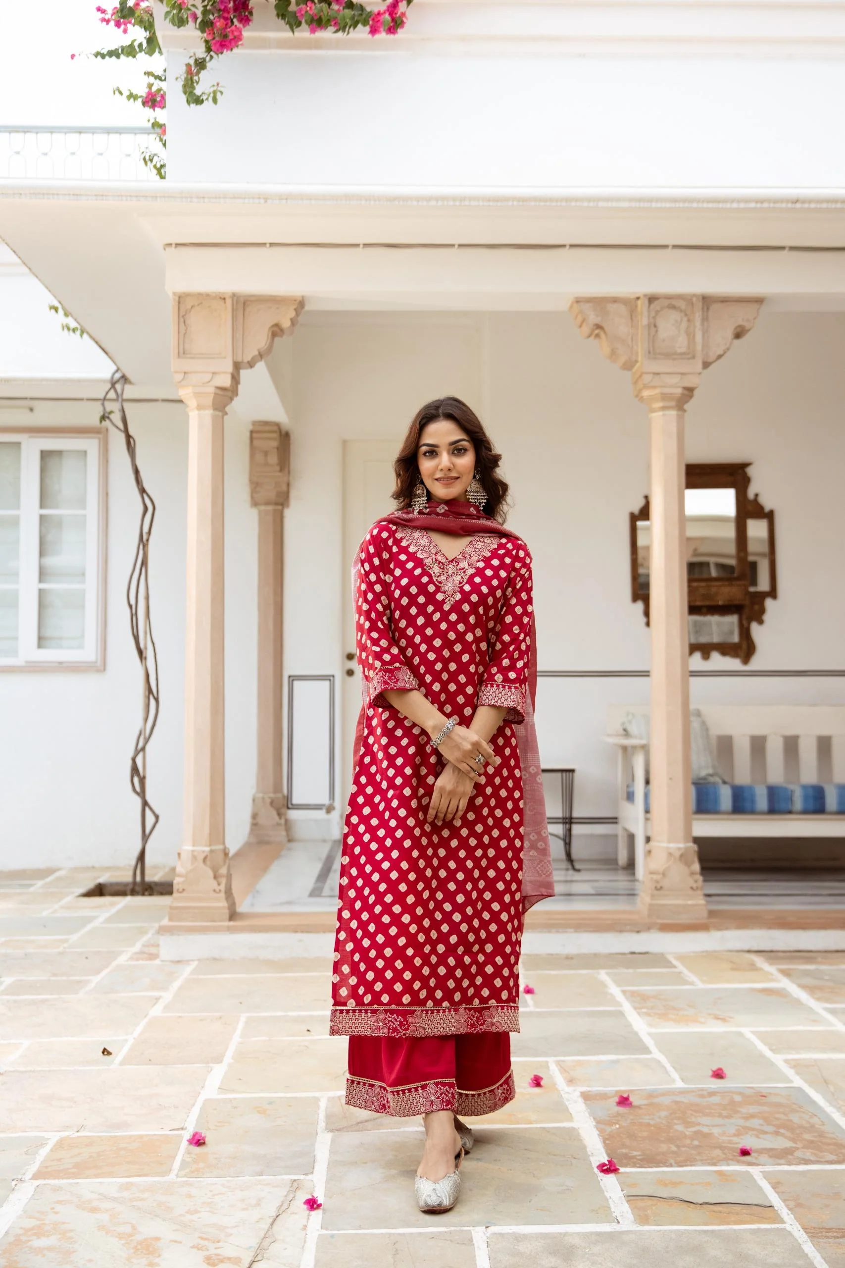 Miraya Muslin Bandhani embroidered Pant Set - Image 11