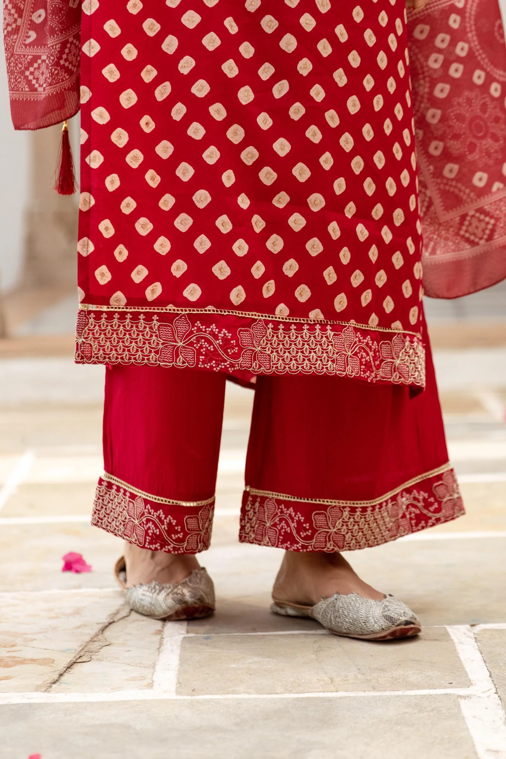 Miraya Muslin Bandhani embroidered Pant Set - Image 14