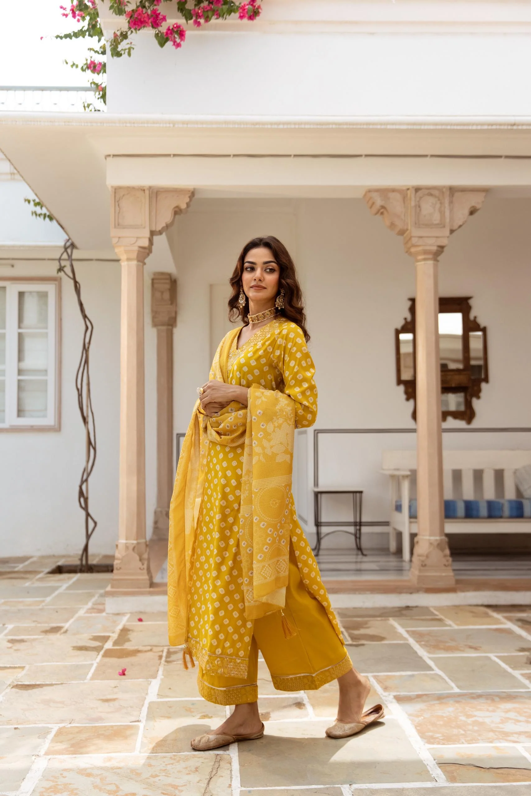 Miraya Muslin Bandhani embroidered Pant Set - Image 5