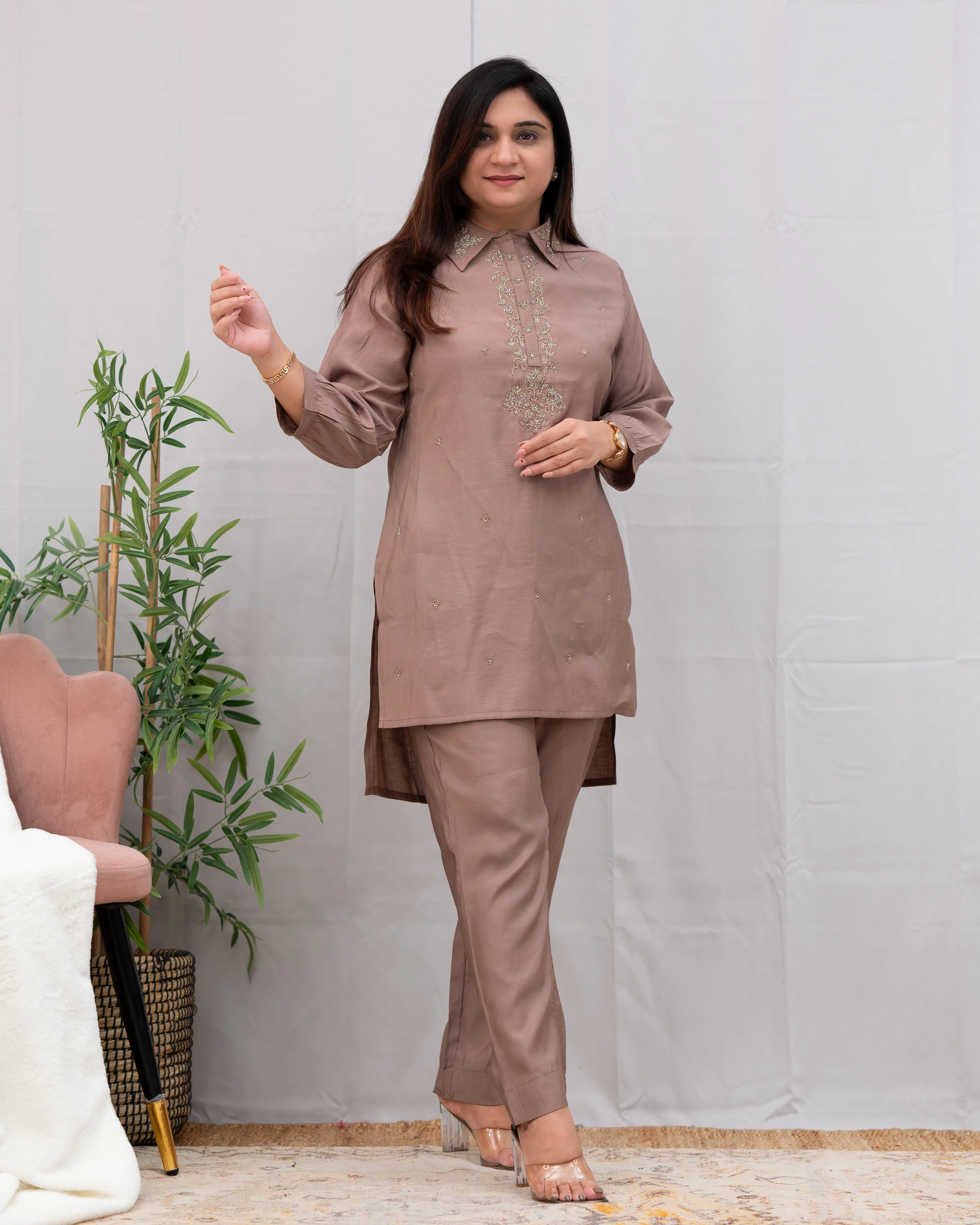 Miso Muslin Hand Embroidered Coord Set - Image 3