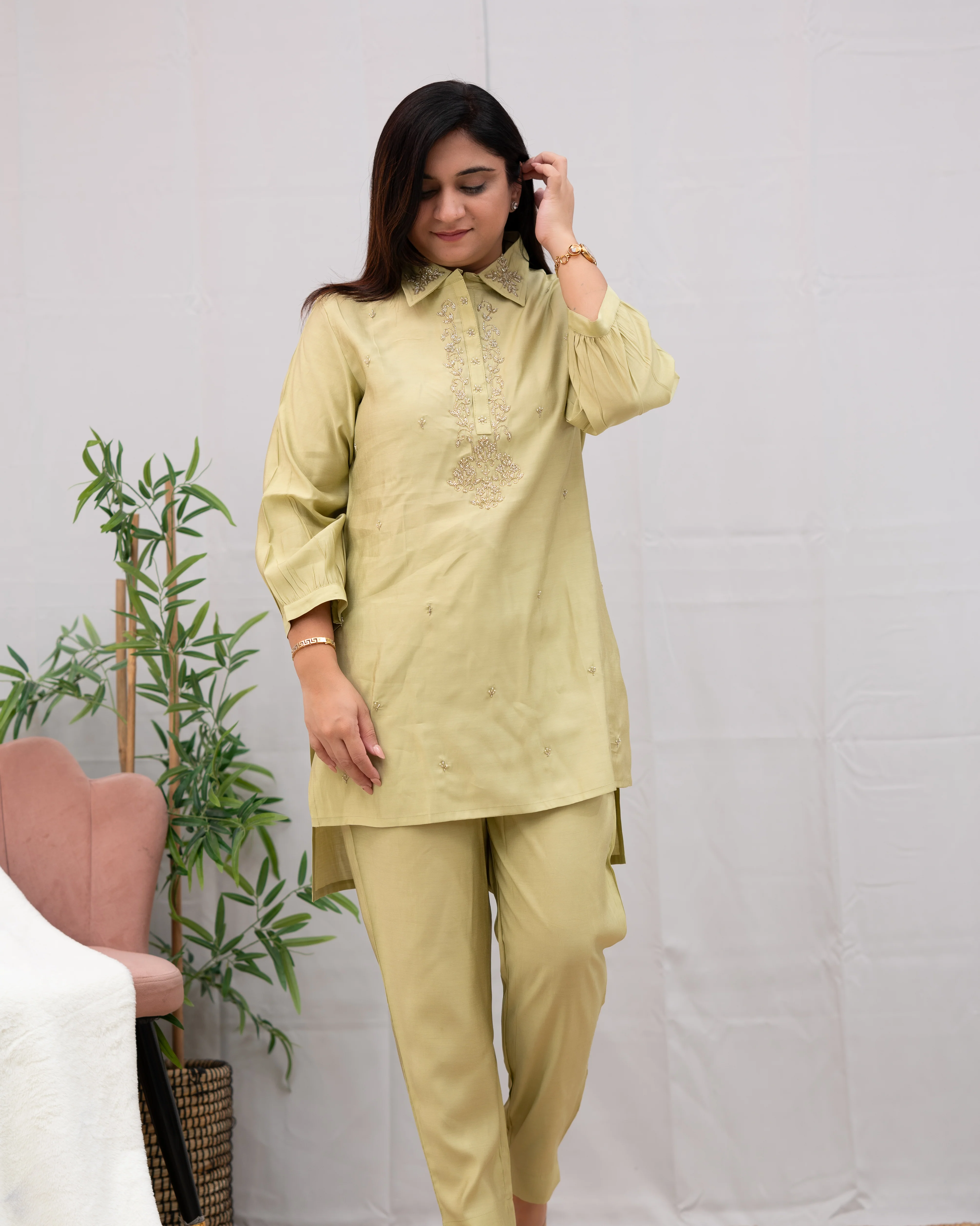 Miso Muslin Hand Embroidered Coord Set - Image 4