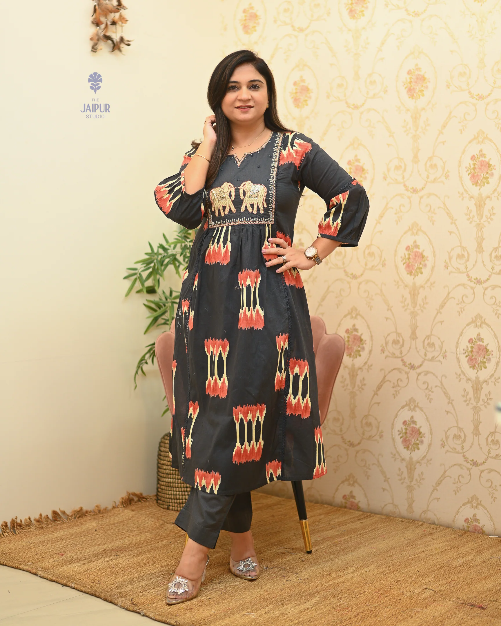 Mitali Summerish Cotton HandEmbroidered Pant Set - Image 7