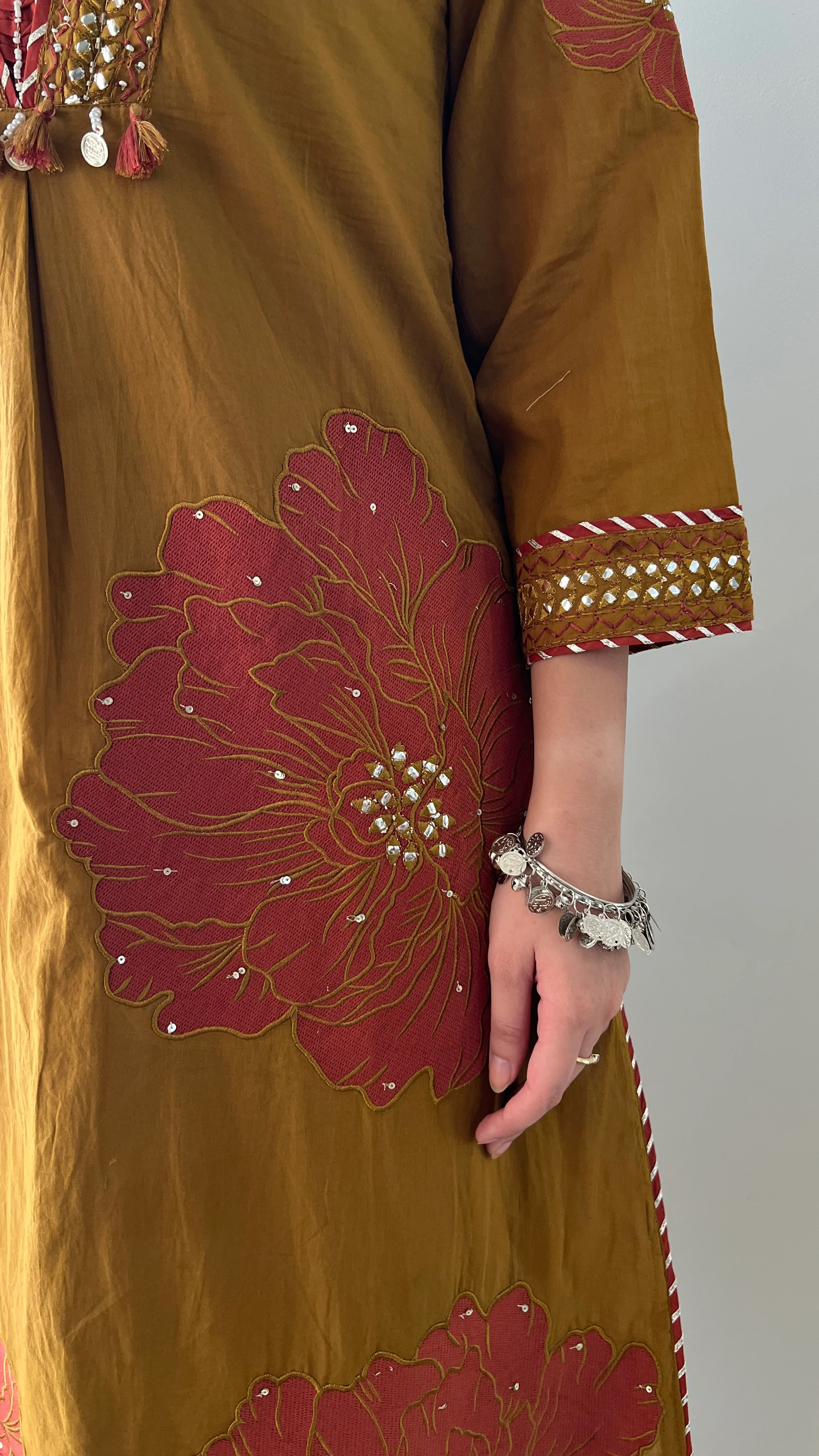 Moksha Embroidered Cotton A-line Plazo Set - Image 8