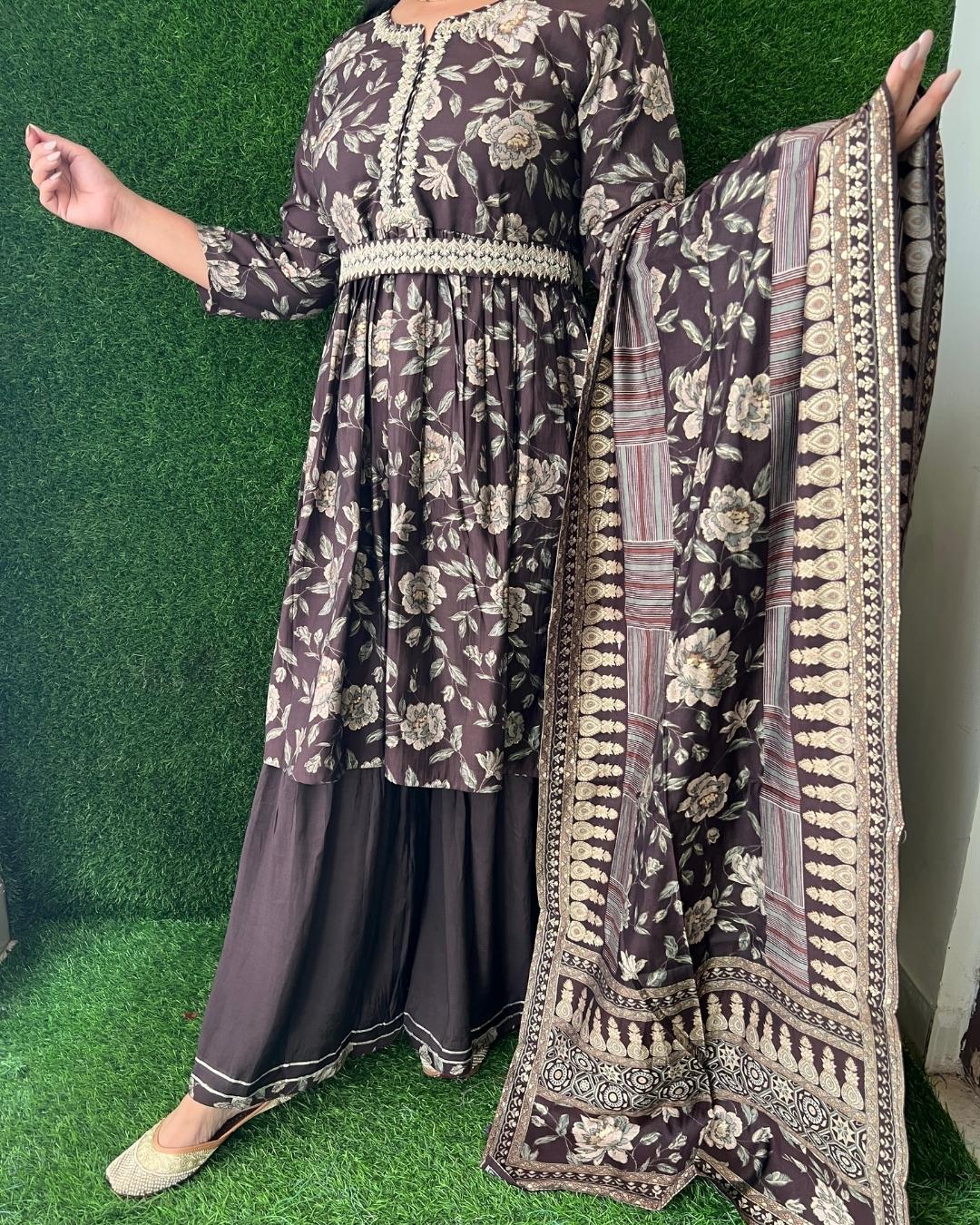 Muslin Peplum Sharara Set - Image 3