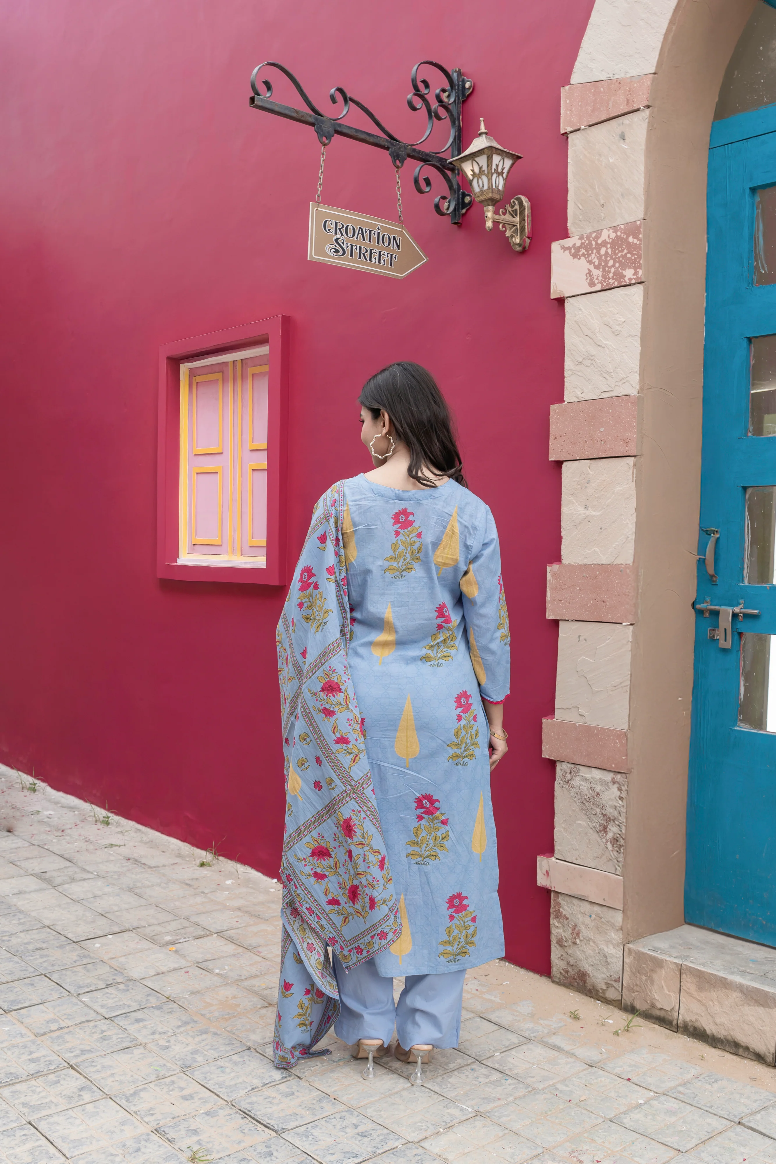 Myra Cotton Hand Embroidered Pant Set - Image 4