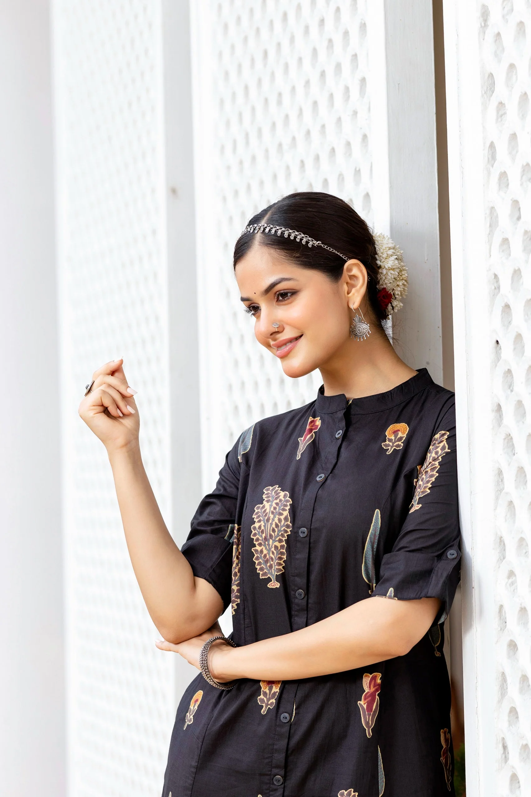 Naaz Black Cotton A-line Coord Set - Image 4