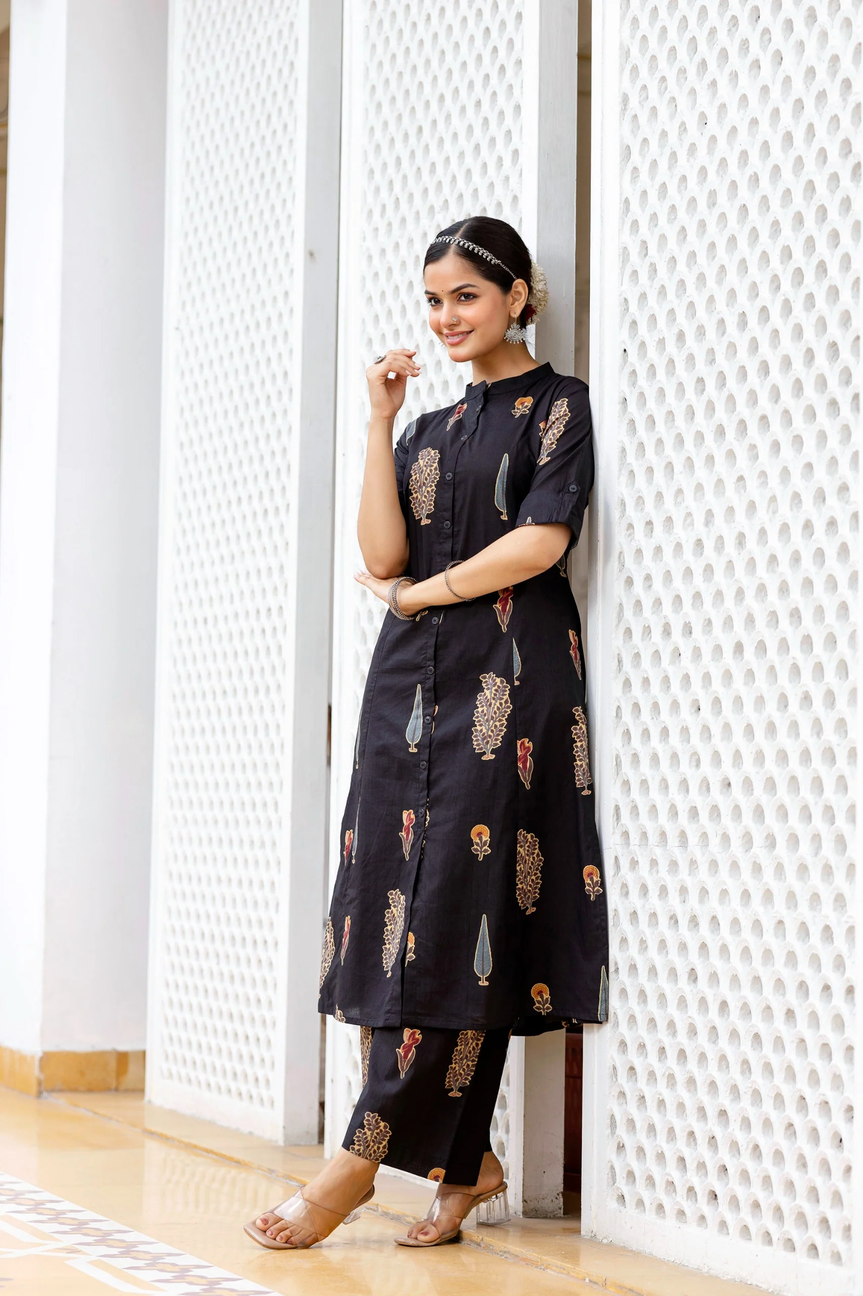 Naaz Black Cotton A-line Coord Set - Image 8