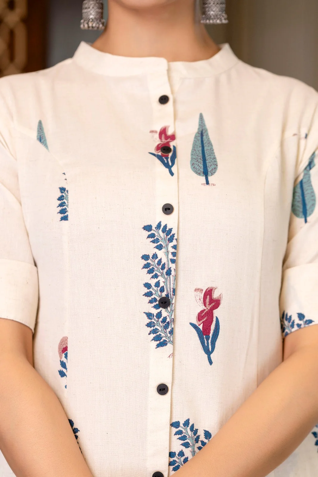 Naaz Offwhite Cotton A-line Coord Set - Image 15