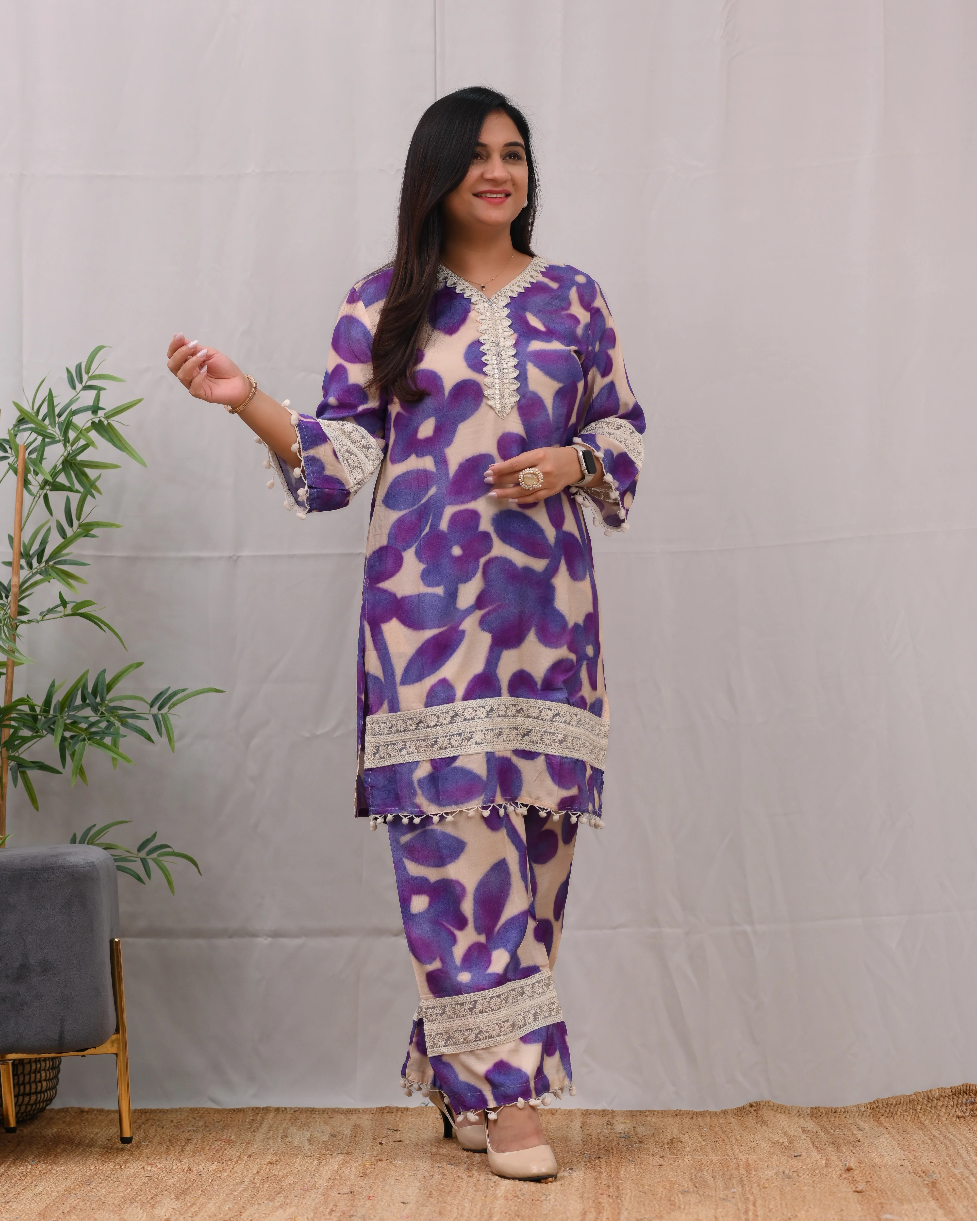 Namya Muslin Embroidered Plazo Set - Image 4