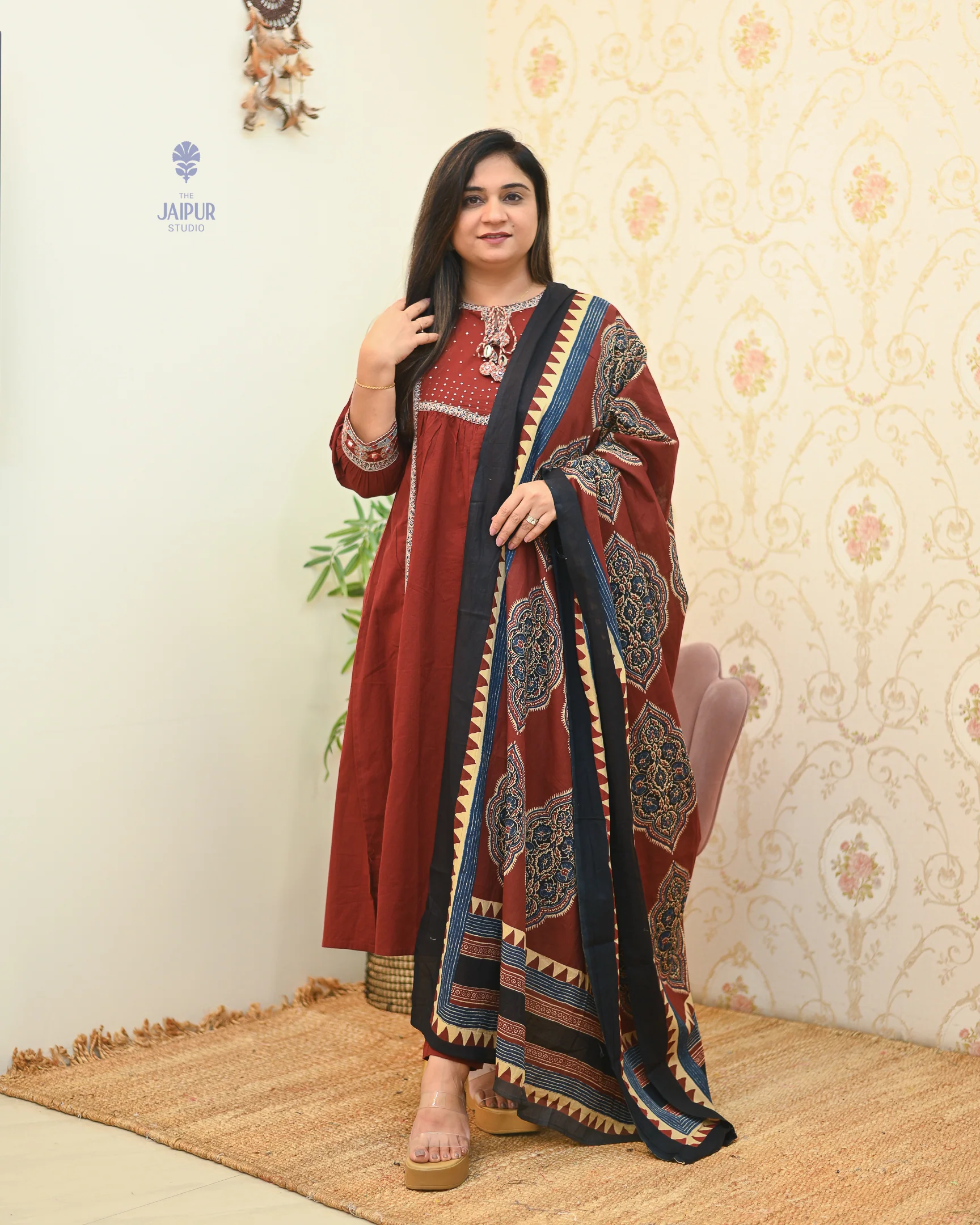 Natasha Cotton Embroidered Pant Set - Image 10