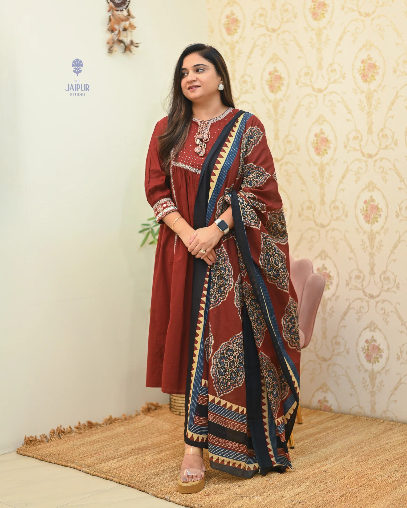 Natasha Cotton Embroidered Pant Set - Image 14