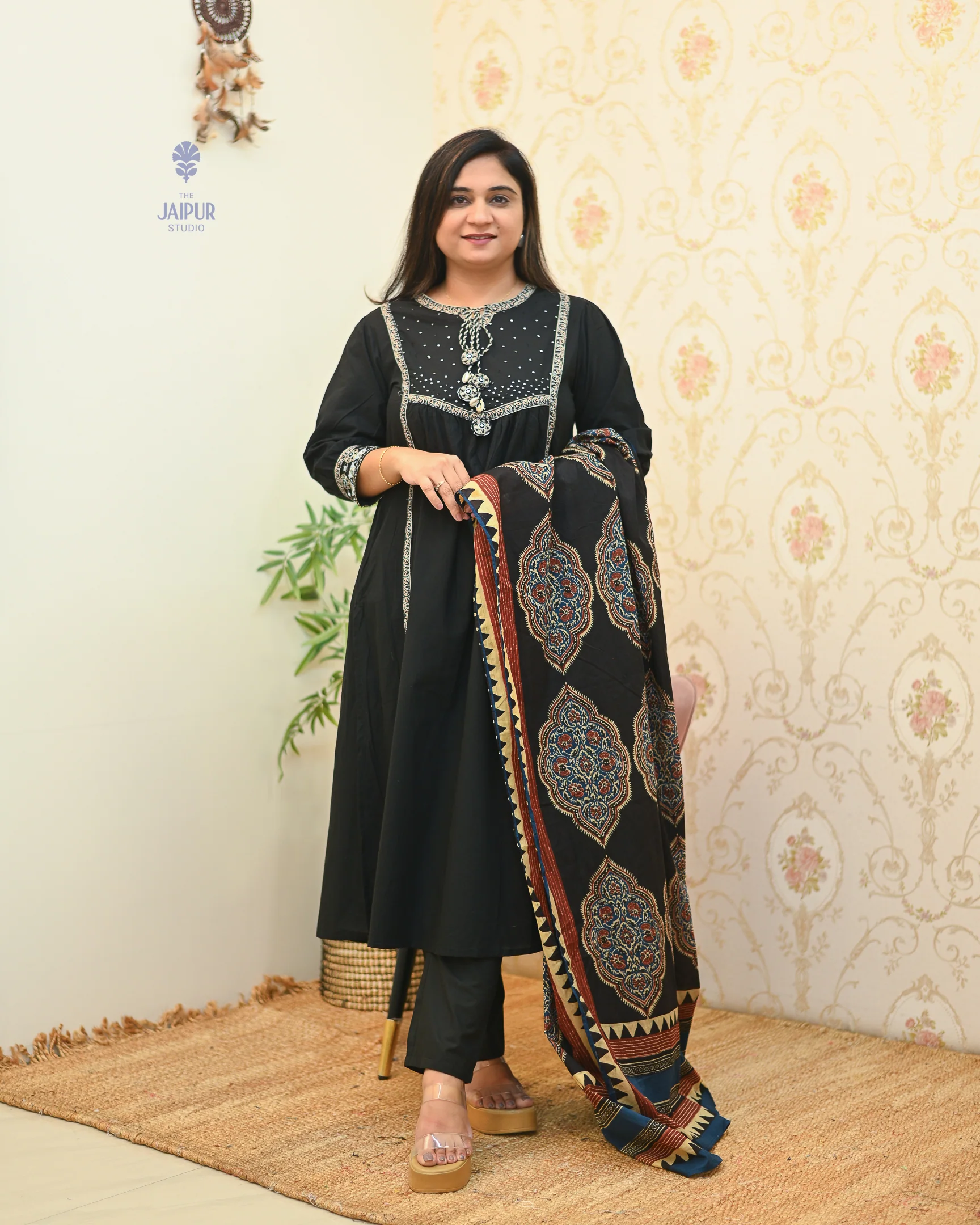 Natasha Cotton Embroidered Pant Set - Image 3