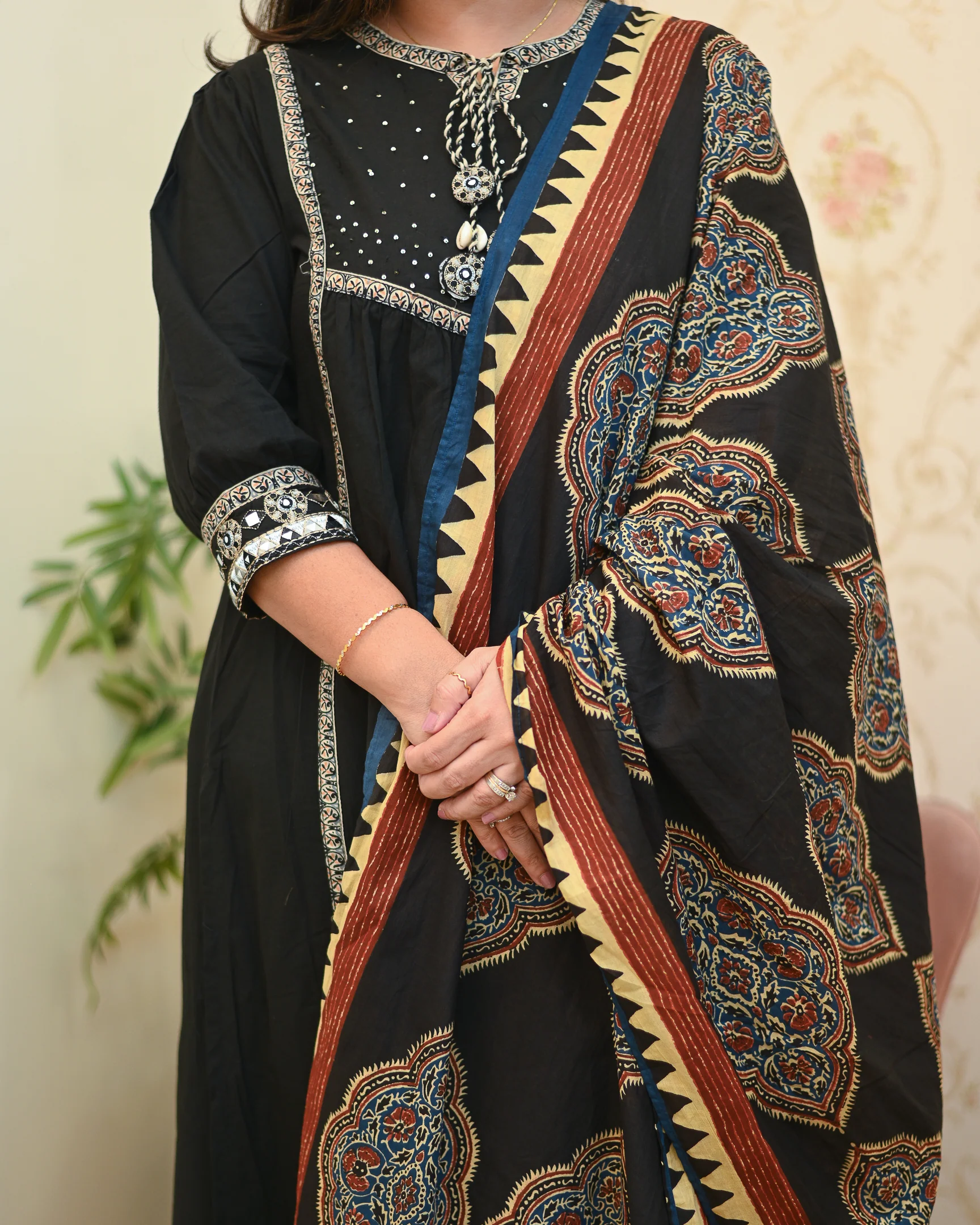 Natasha Cotton Embroidered Pant Set - Image 6