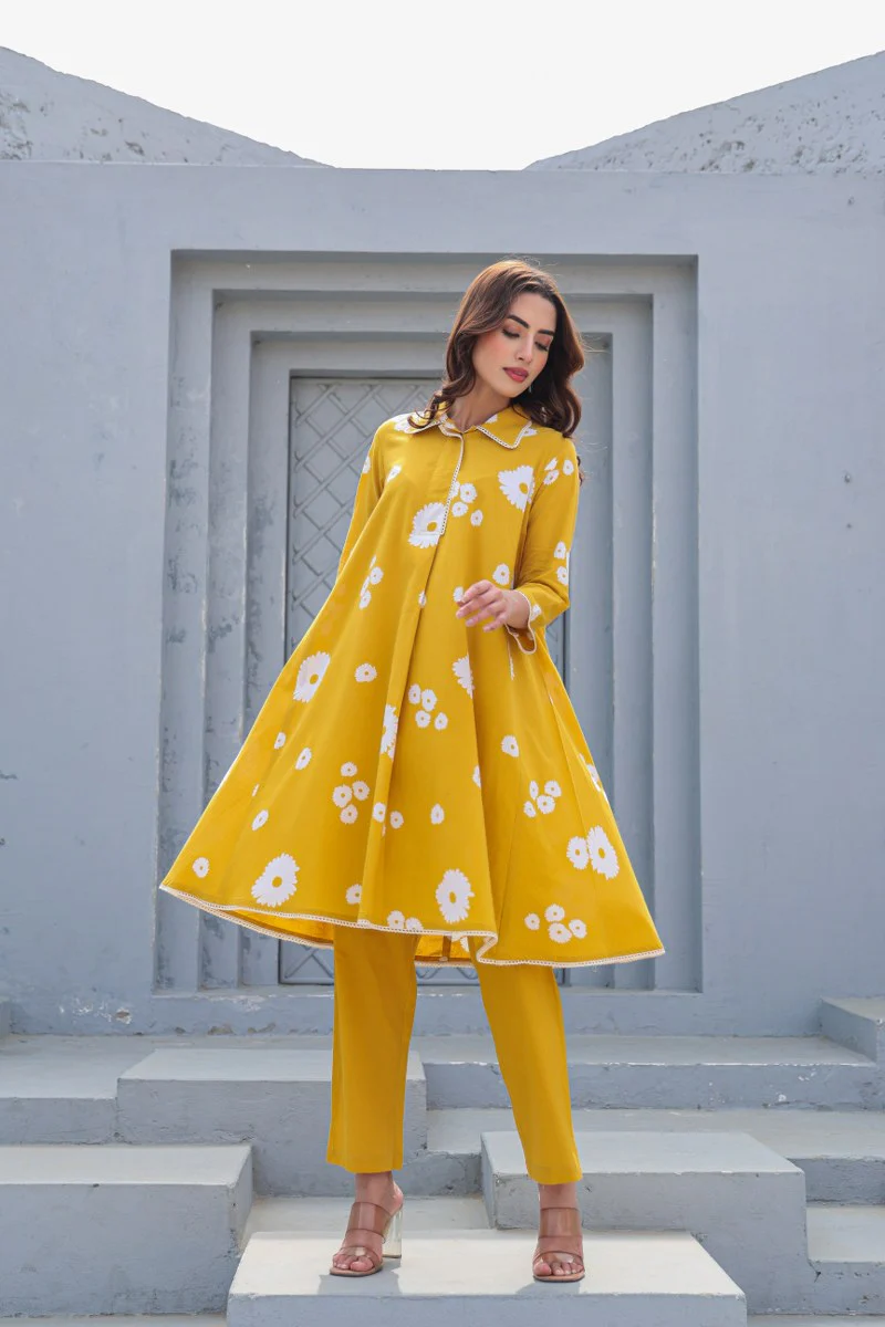 Nayab Cotton Floral A-line Coord Set - Image 11
