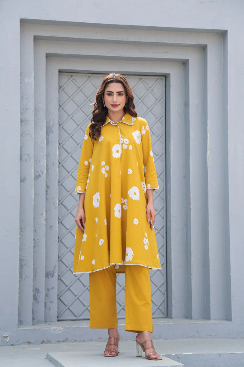 Nayab Cotton Floral A-line Coord Set - Image 13
