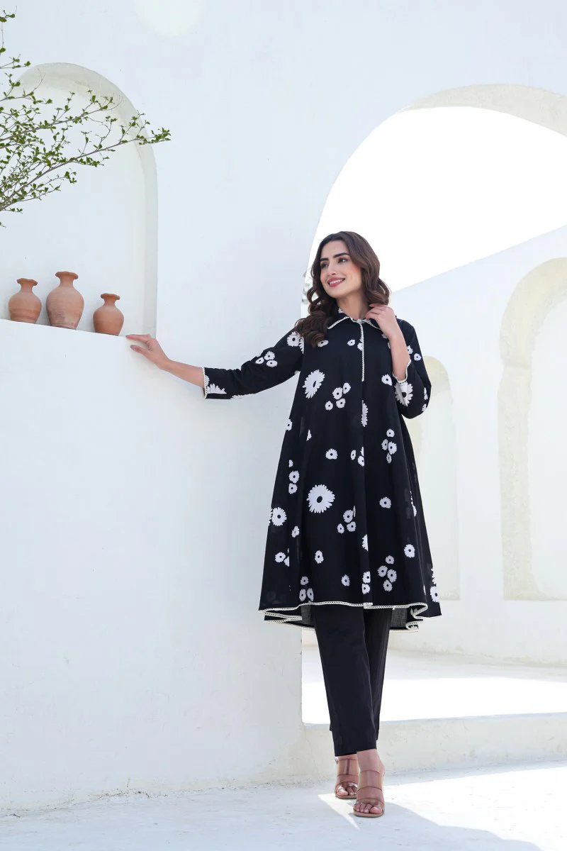 Nayab Cotton Floral A-line Coord Set - Image 2